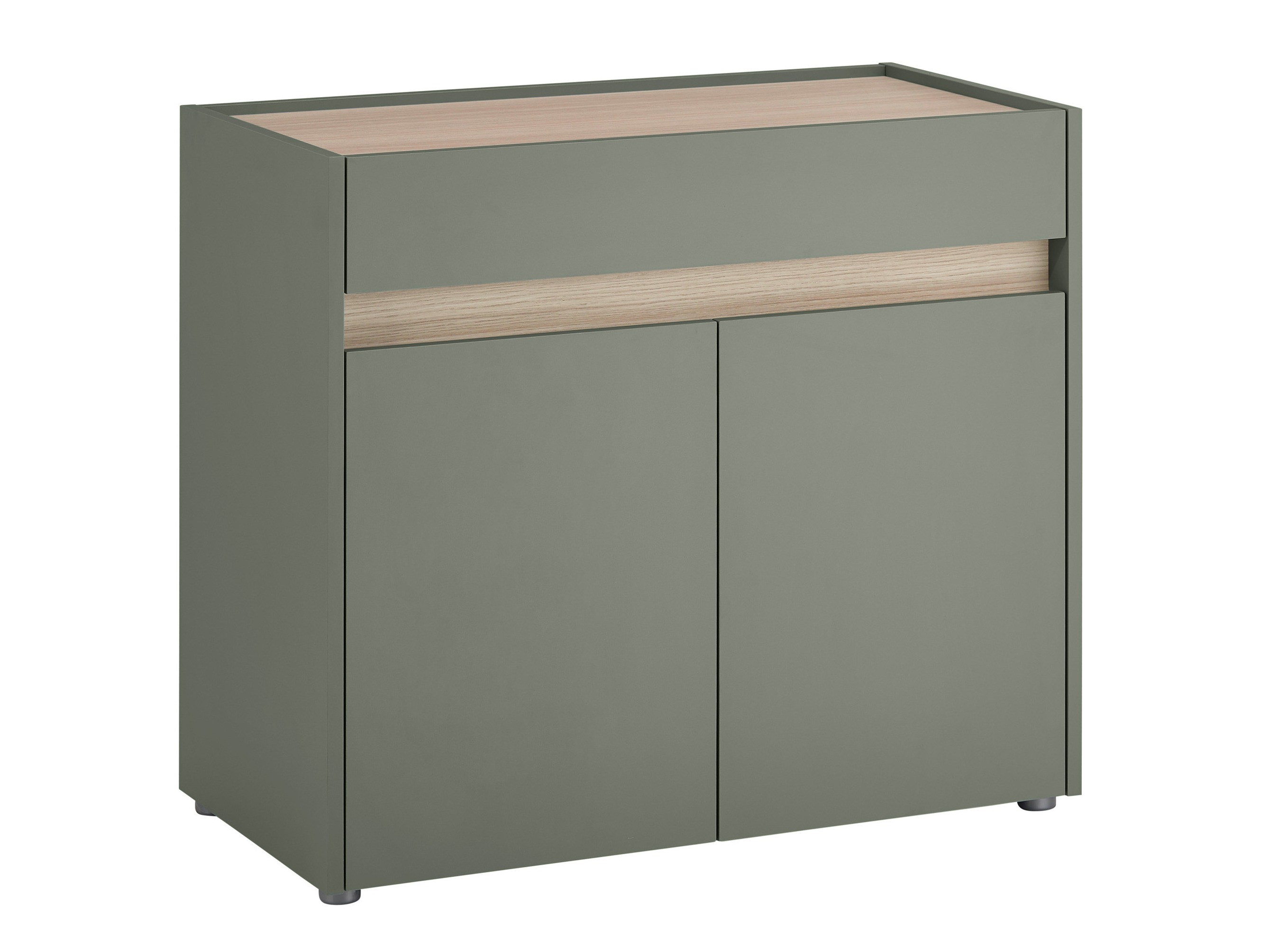 Kommode Elbsori 110 (Grün + Eichenholzoptik)