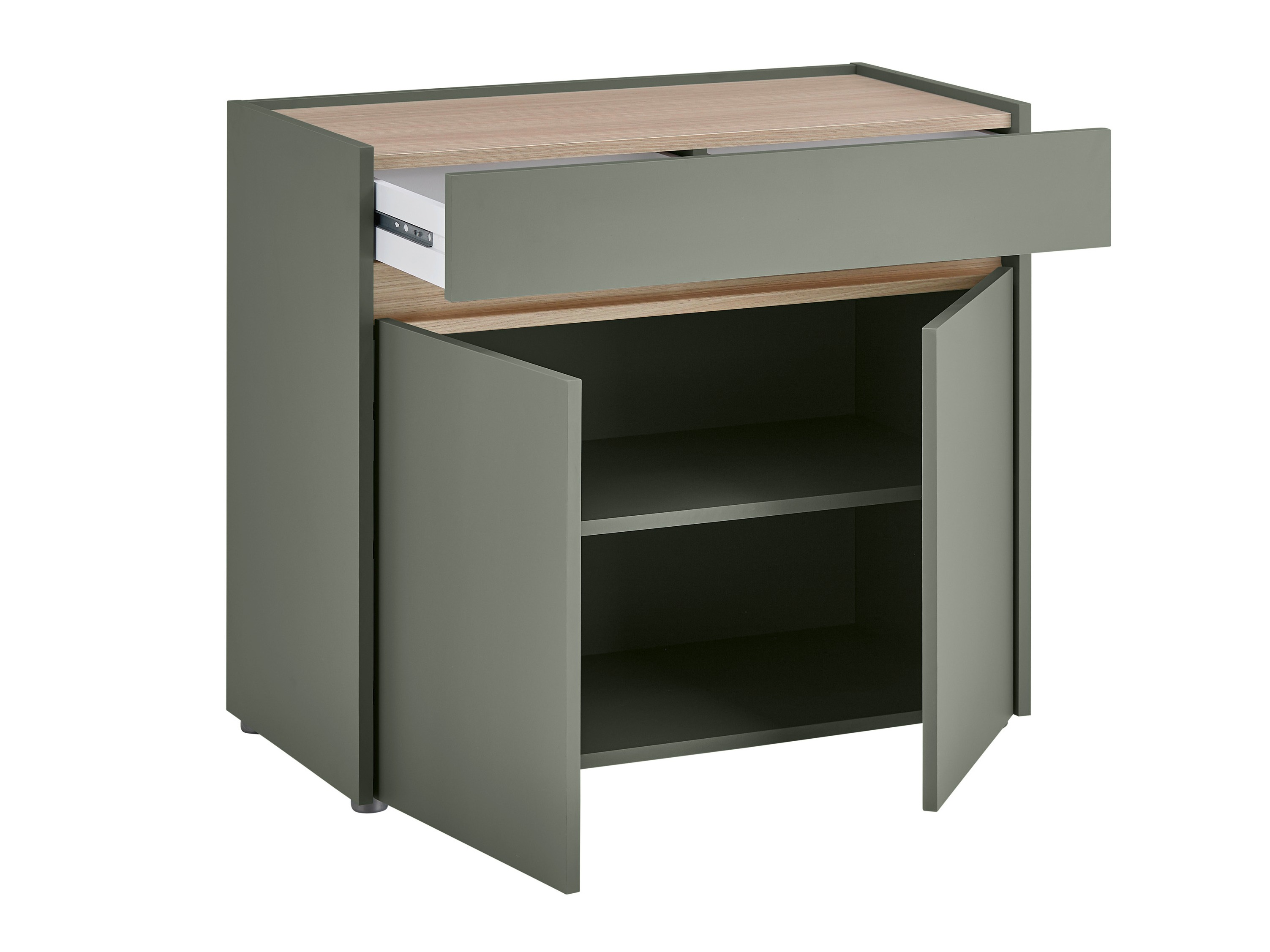 Kommode Elbsori 110 (Grün + Eichenholzoptik)