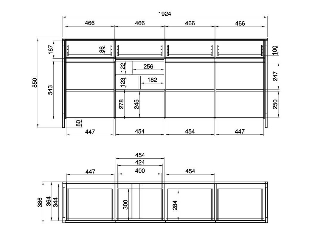 Möbel-Set Fermaru 114 (Weiss + Eichenholzoptik)