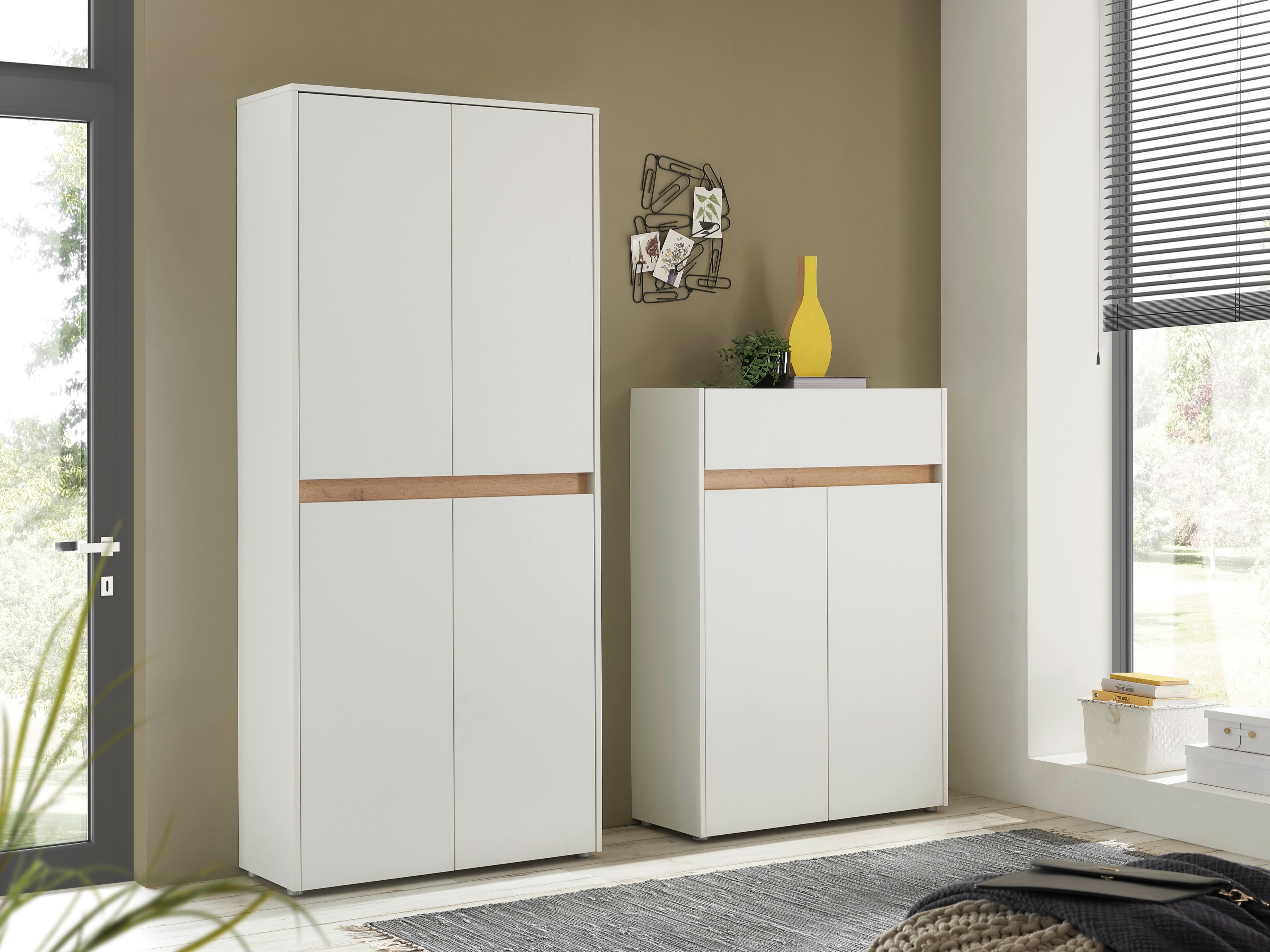 Flurgarnitur Elbsori 175 (Weiss + Wotan Eiche)