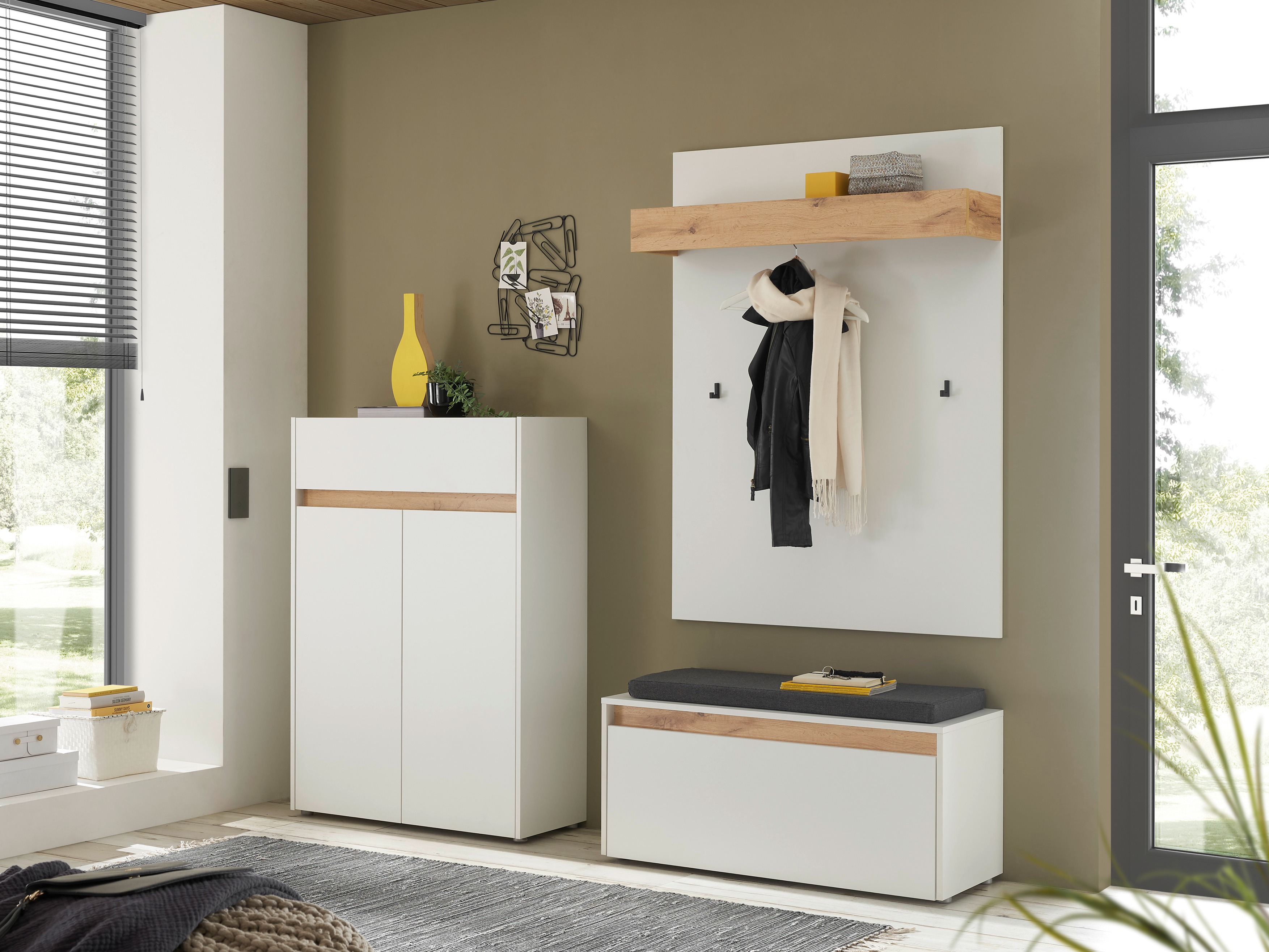 Flurgarnitur Elbsori 176 (Weiss + Wotan Eiche)