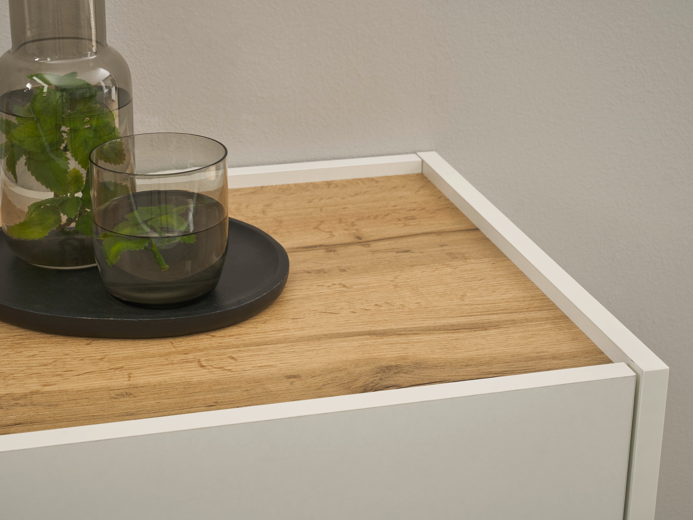 Flurgarnitur Elbsori 176 (Weiss + Wotan Eiche)