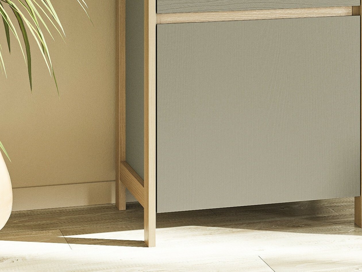 Möbel-Set Fermaru 114 (Staubiges Grün + Eichenholzoptik)