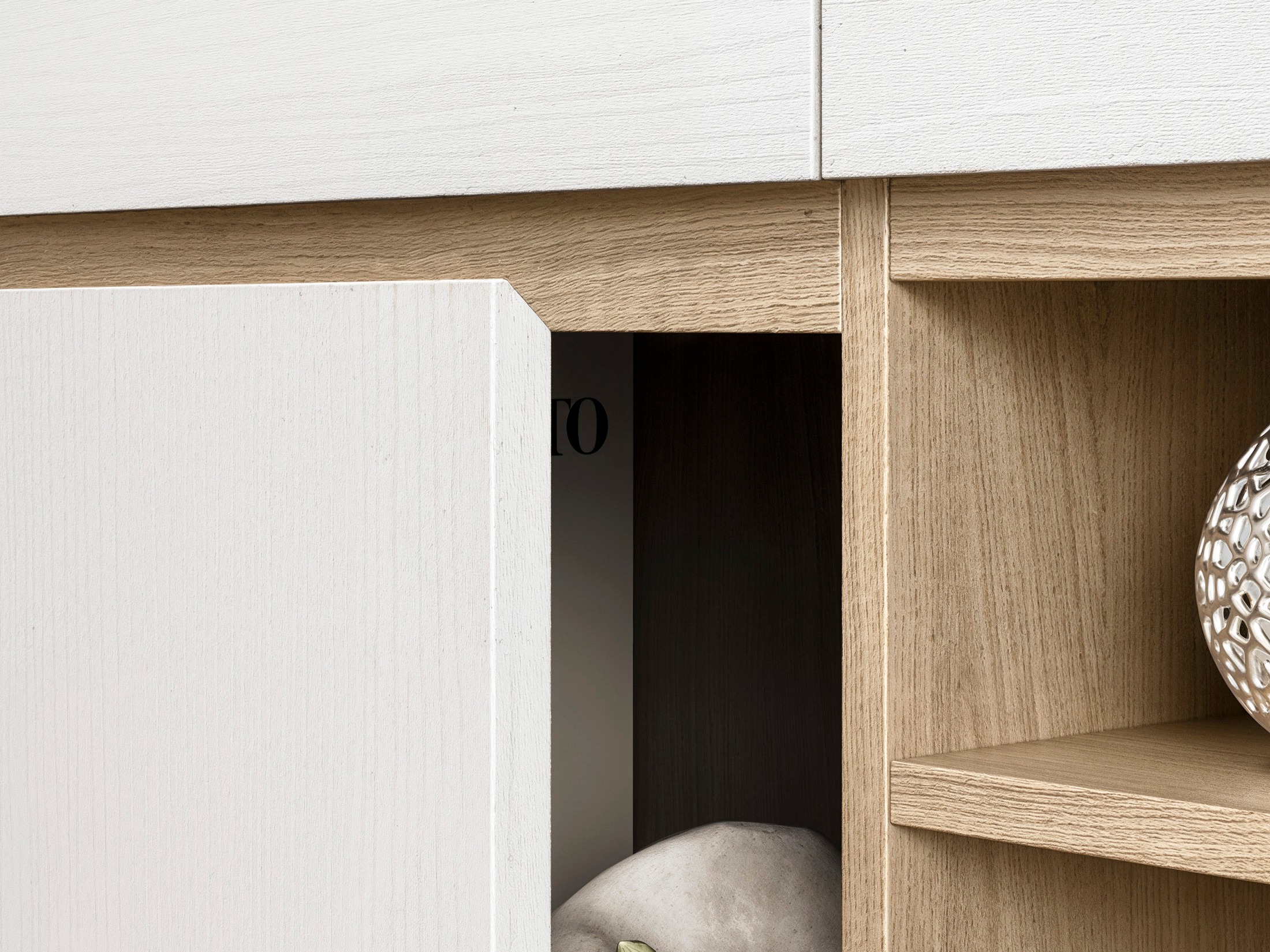 Möbel-Set Fermaru 114 (Weiss + Eichenholzoptik)