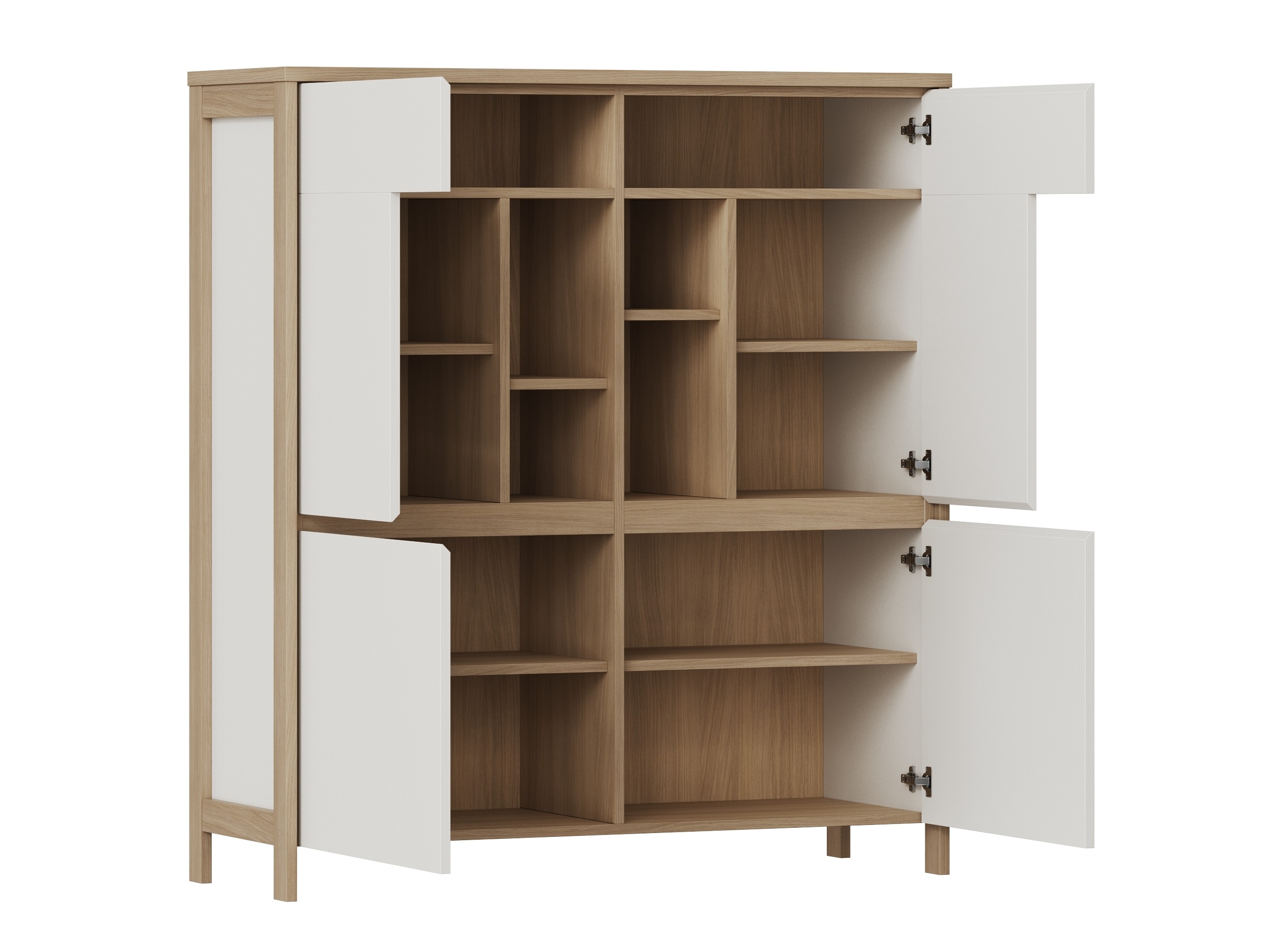 Wohnzimmer-Sets Fermaru 110 (Weiss + Eichenholzoptik)