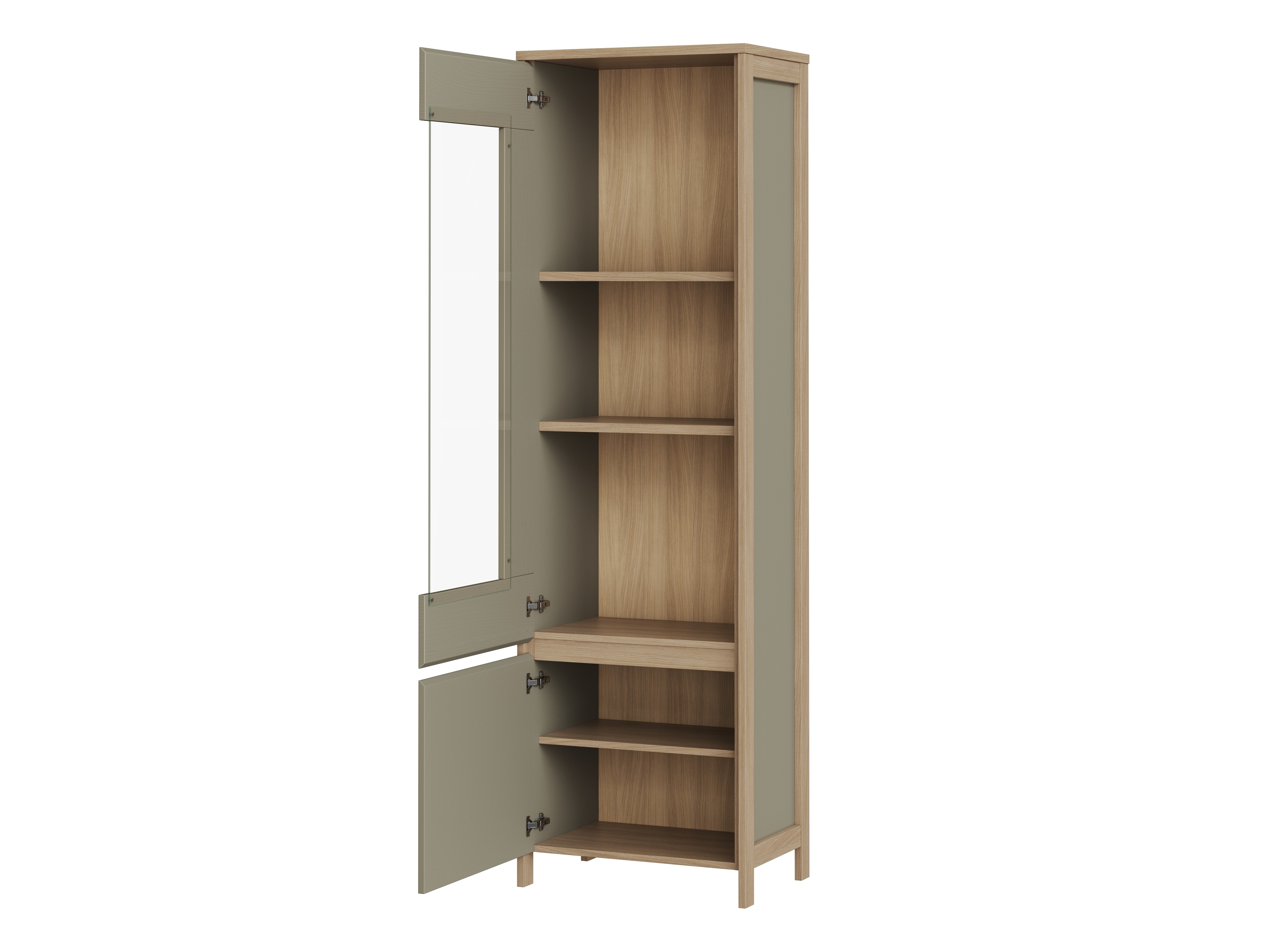 Wohnzimmer-Sets Fermaru 111 (Staubiges Grün + Eichenholzoptik)