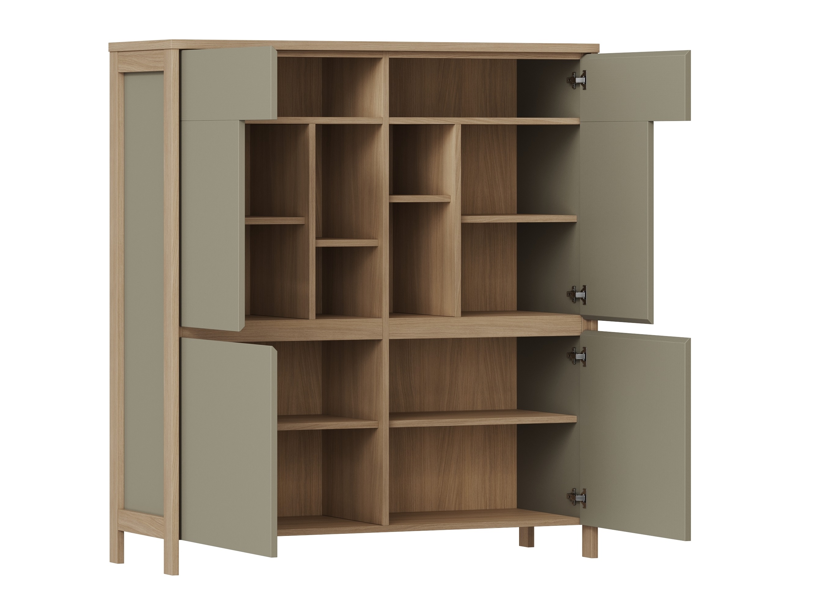 Wohnzimmer-Sets Fermaru 112 (Staubiges Grün + Eichenholzoptik)