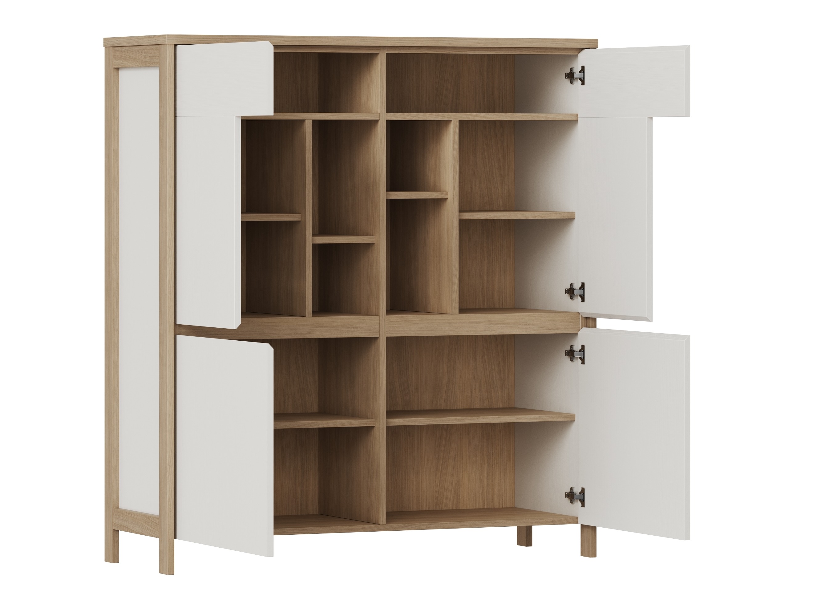 Wohnzimmer-Sets Fermaru 112 (Weiss + Eichenholzoptik)