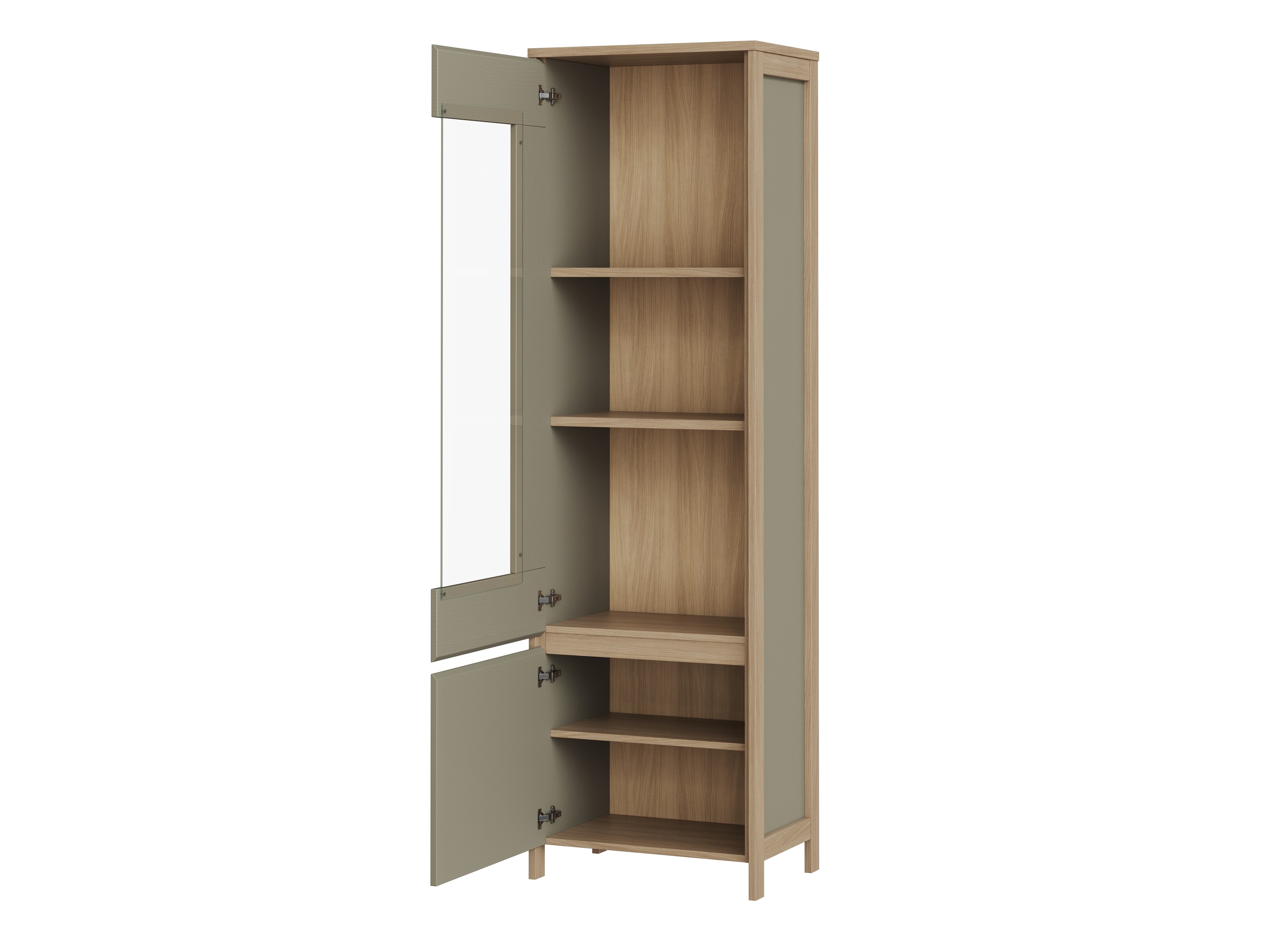 Wohnzimmer-Sets Fermaru 113 (Staubiges Grün + Eichenholzoptik)