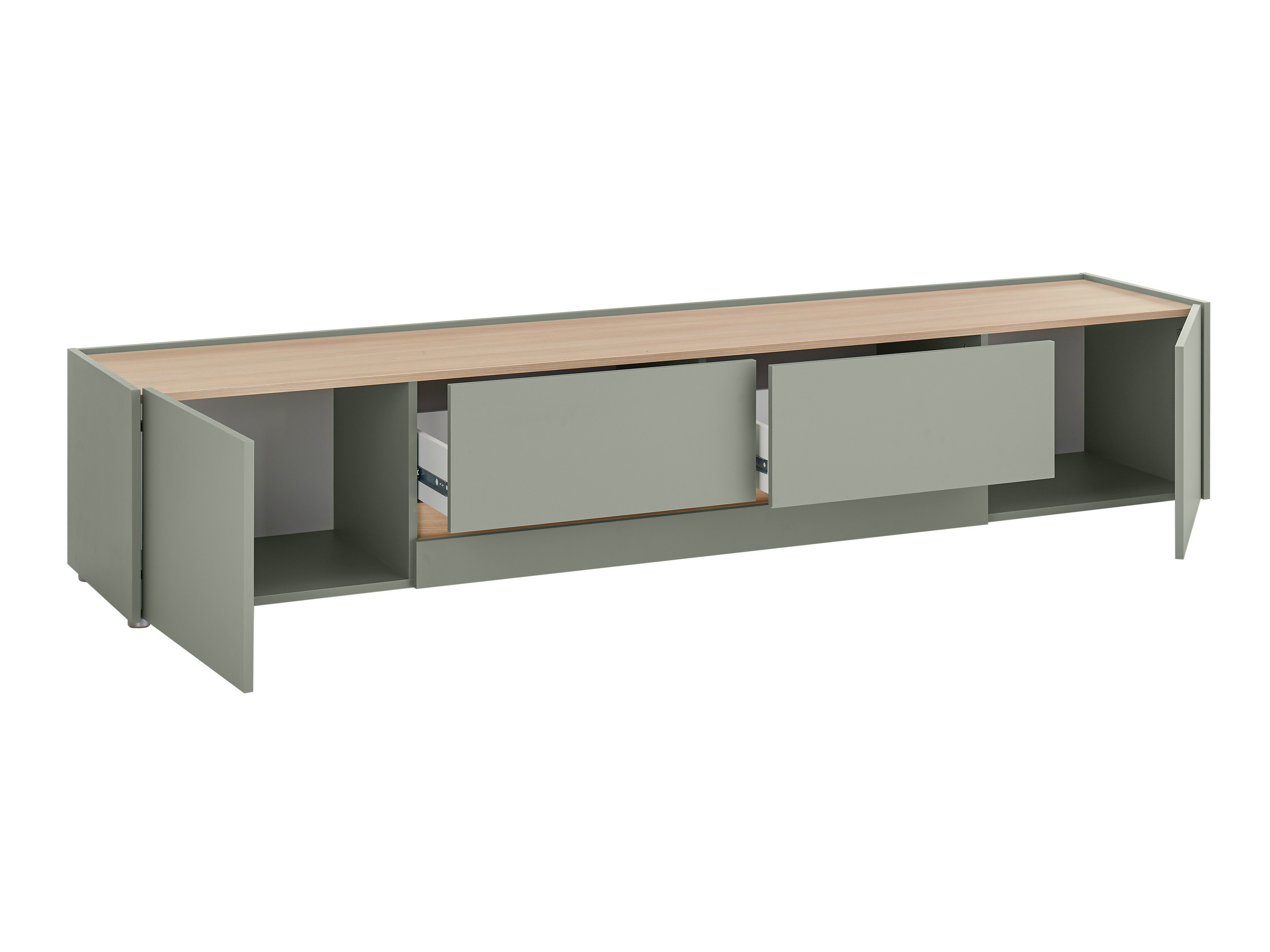 Wohnzimmer-Set Elbsori 132 (Grün + Eiche)