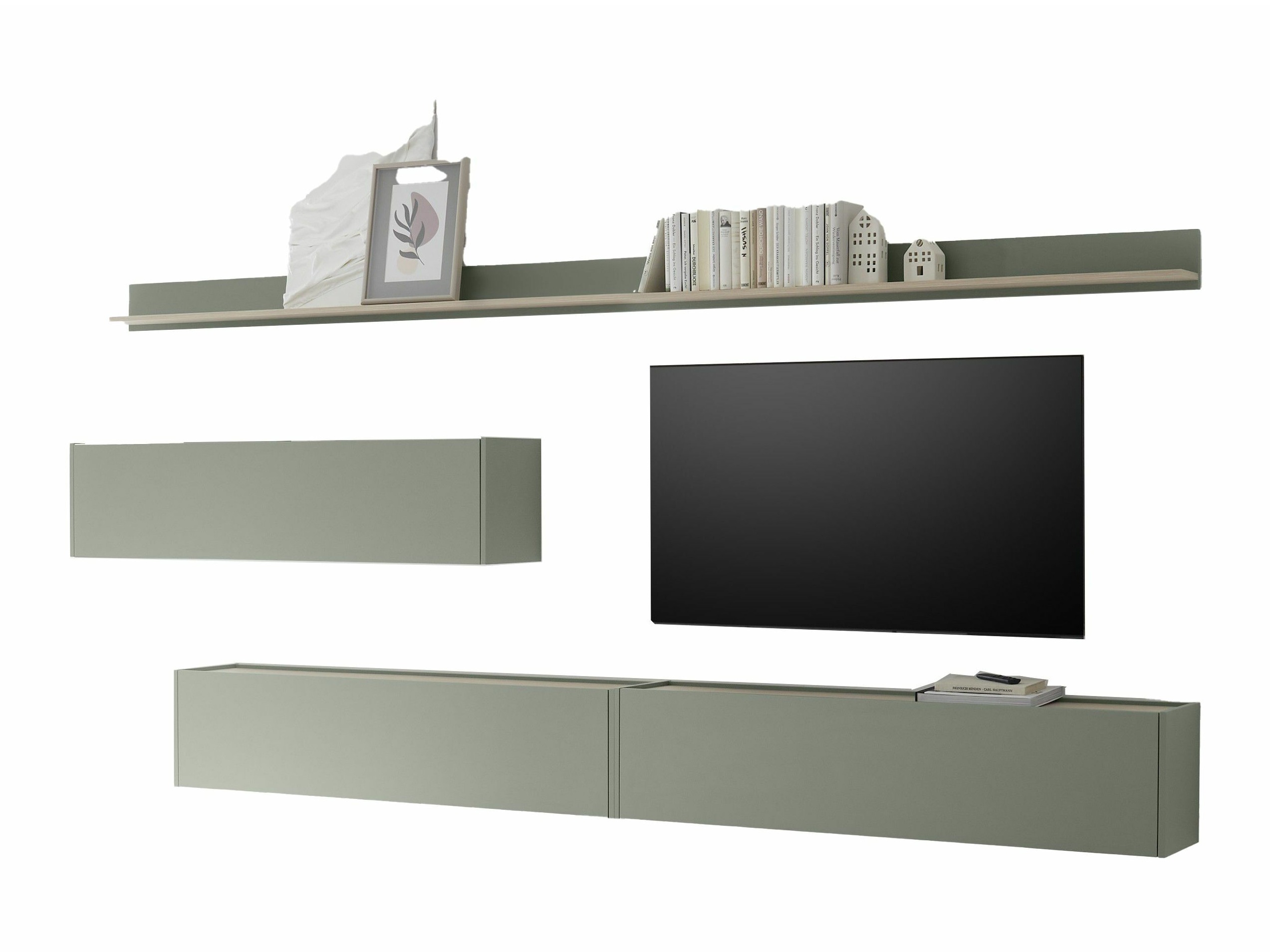 Wohnzimmer-Set Elbsori 142 (Grün + Eiche)