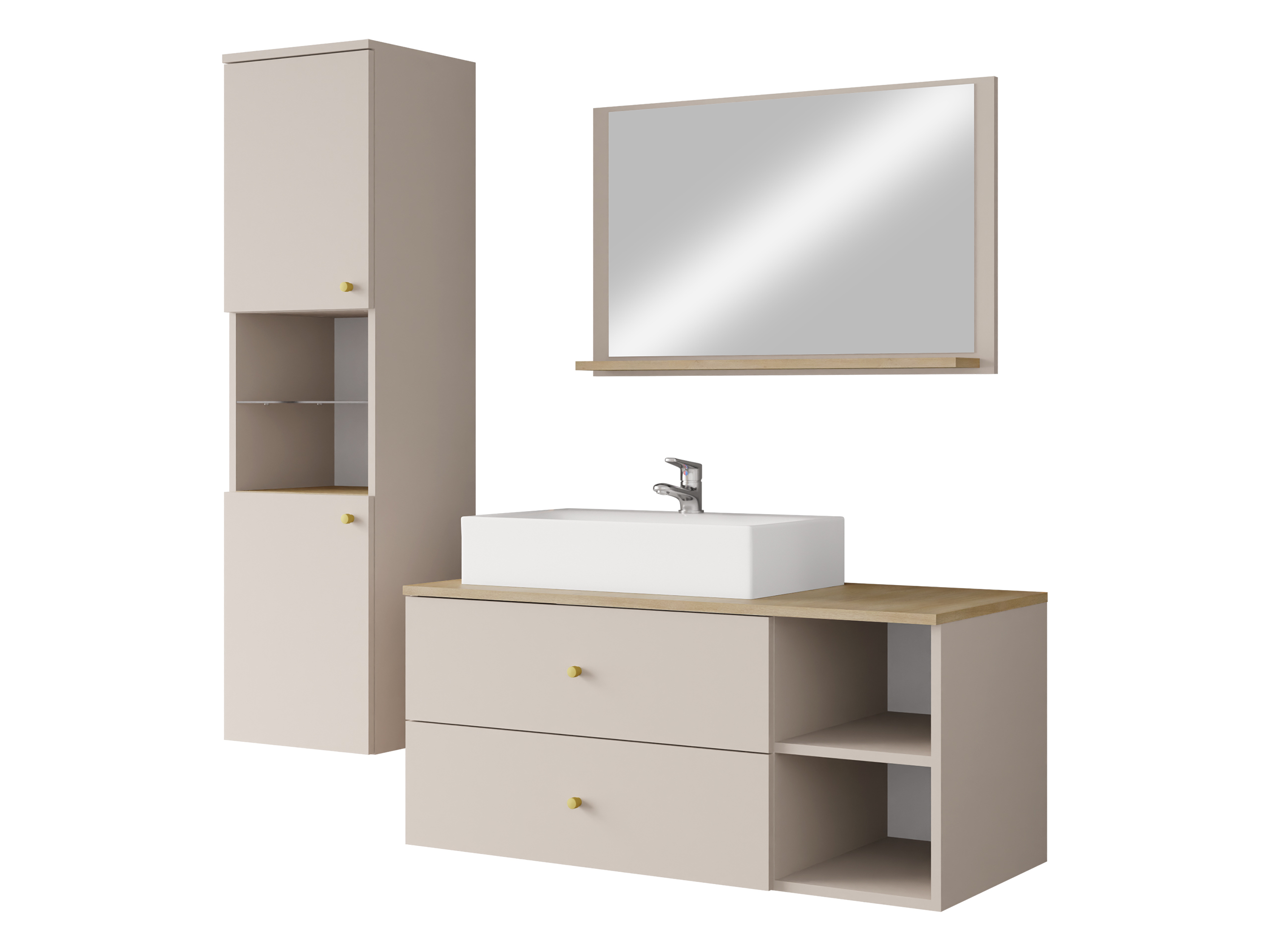 Badezimmer-Set Salus II (Kaschmir + Eiche)