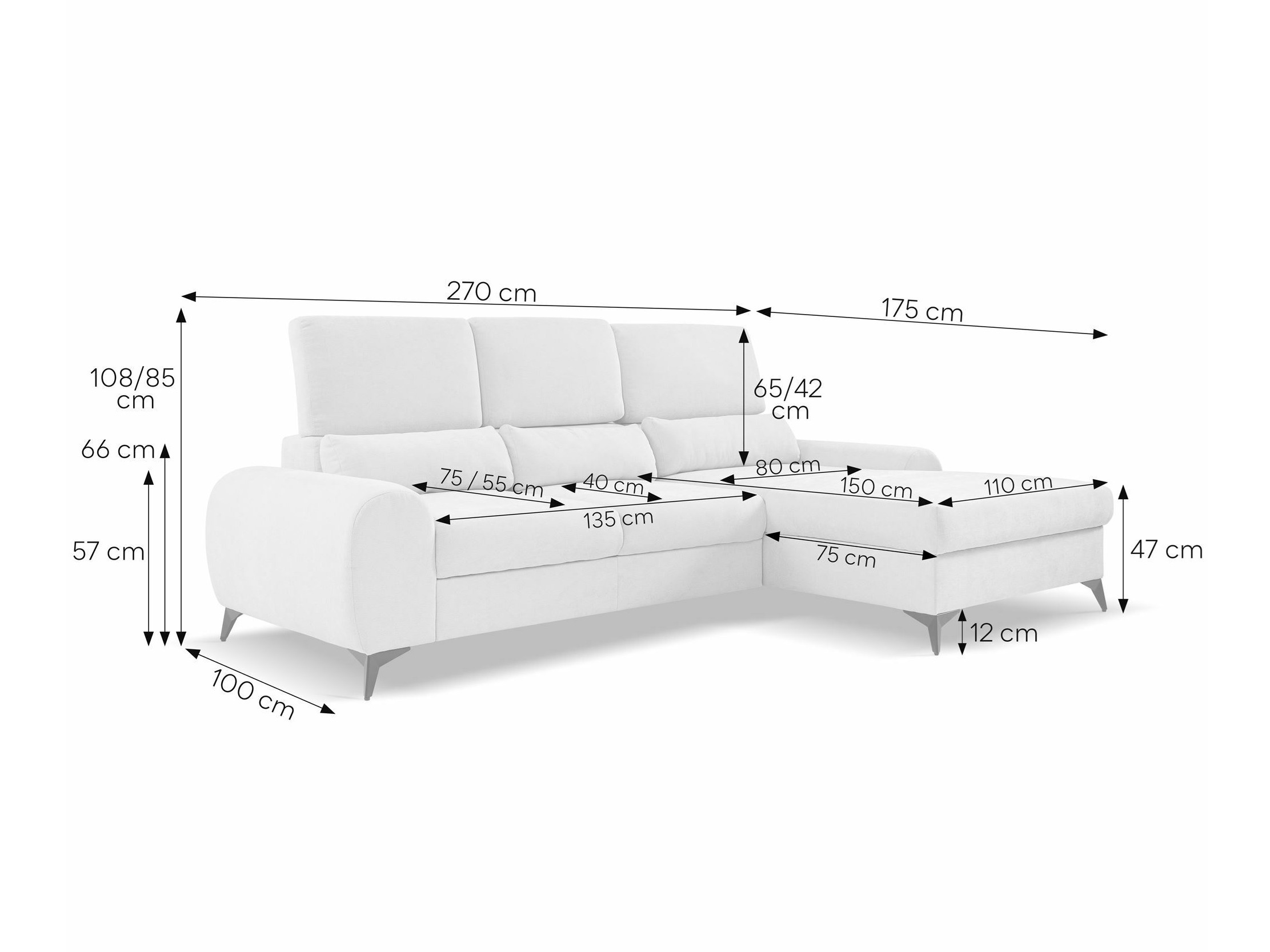 Ecksofa Margate 125 (Sereno 683)