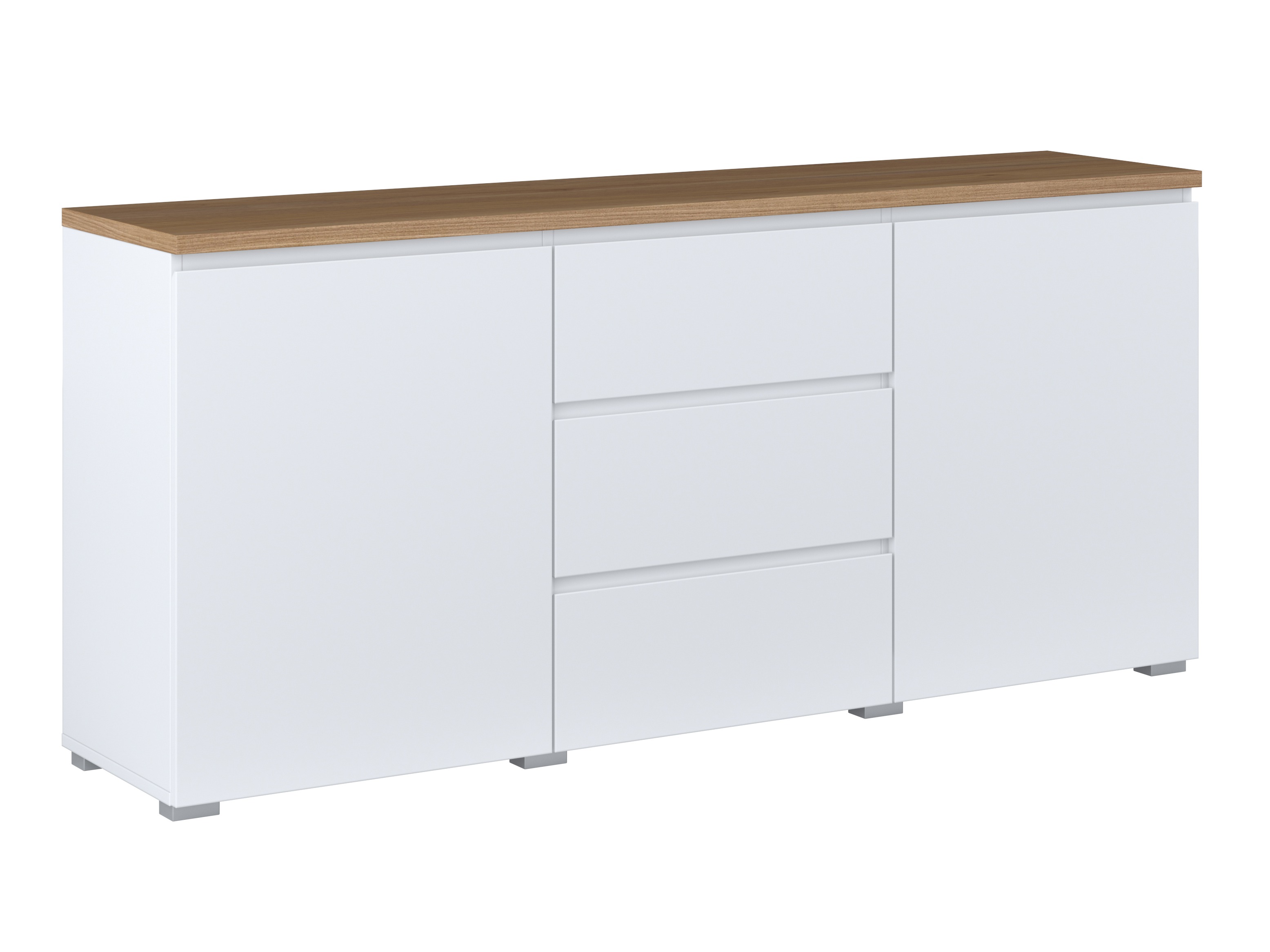 Kommode Baletu 106 (Weiss + Eichenholzoptik)