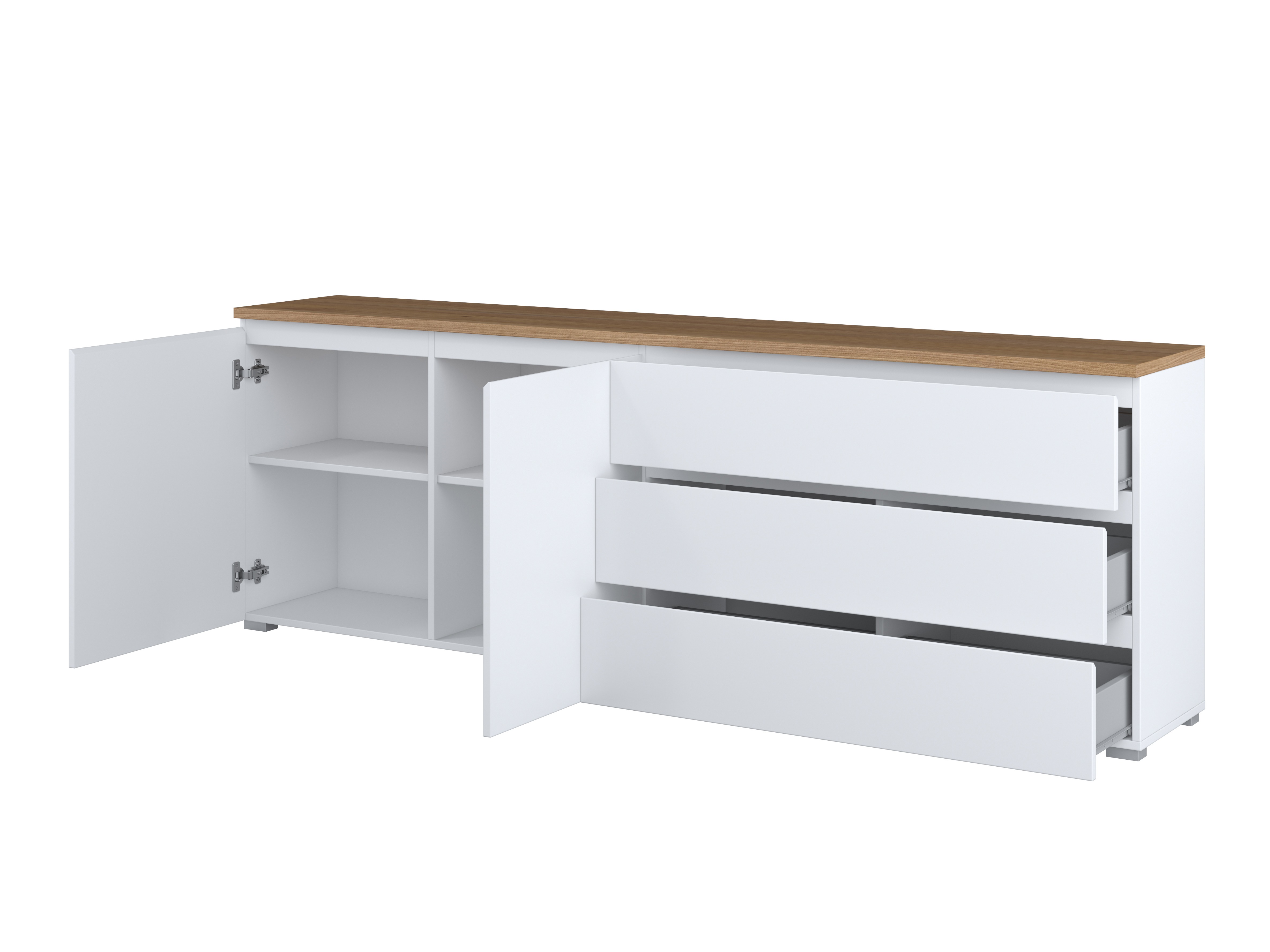 Kommoden Baletu 107 (Weiss + Eichenholzoptik)