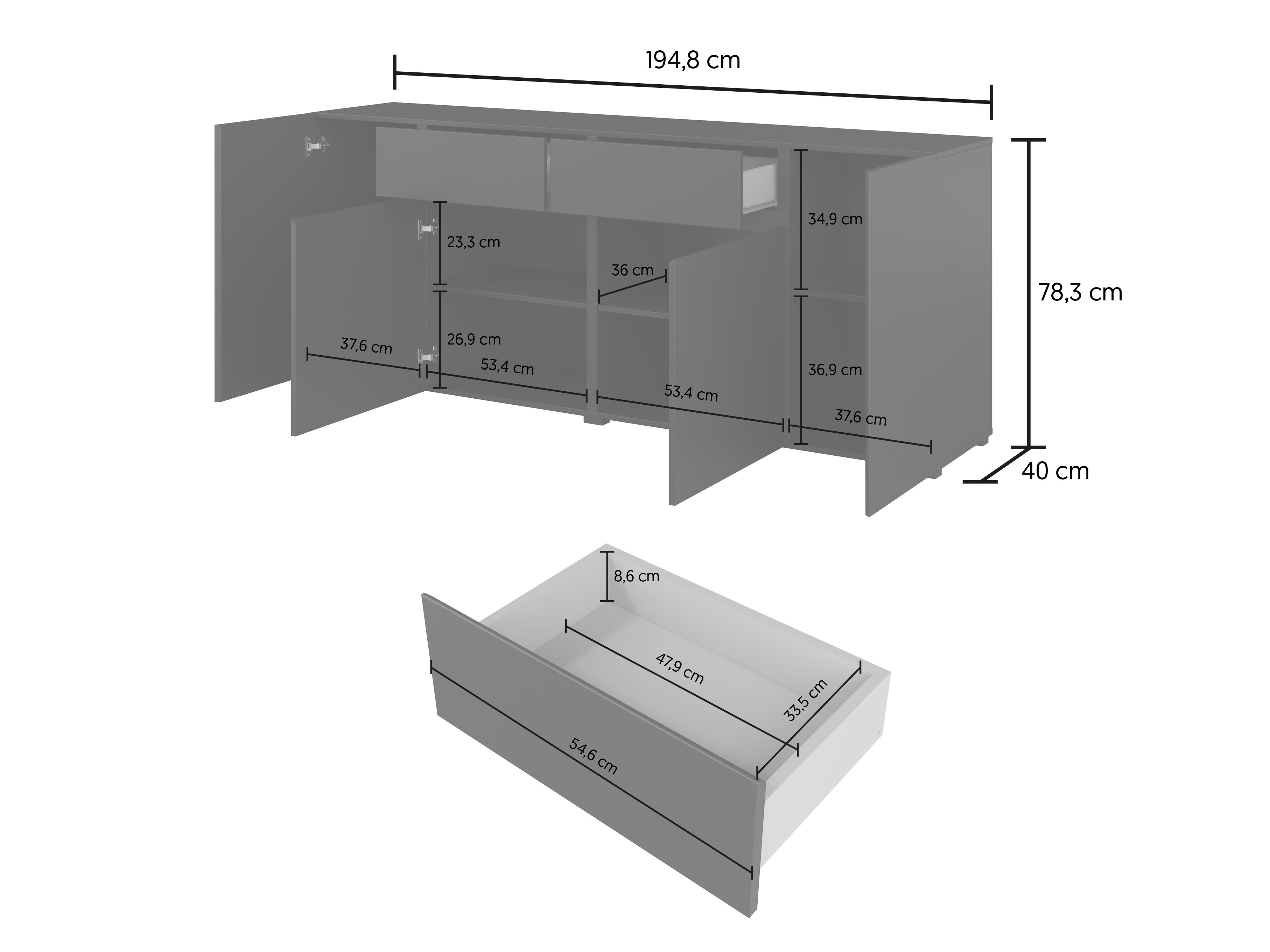 Kommoden Elbleve 103 (Schwarz)