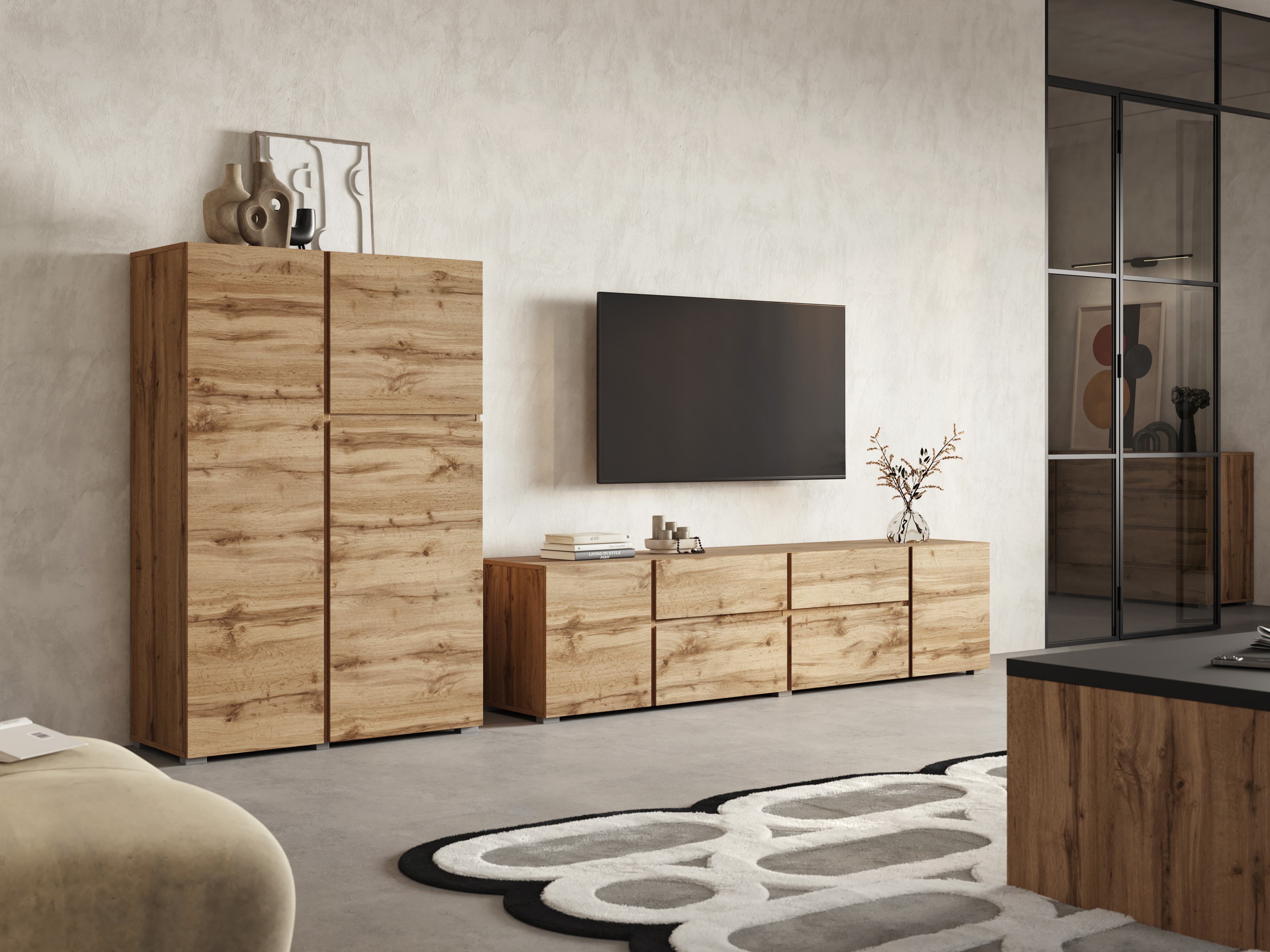 Wohnzimmer-Set Elbleve 104 (Wotan-Eiche)