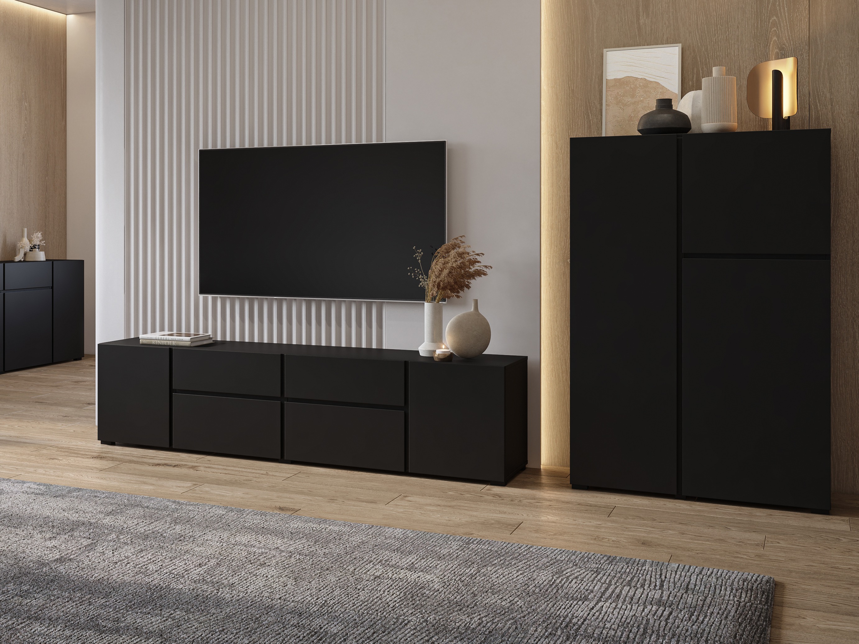 Wohnzimmer-Sets Elbleve 104 (Schwarz)