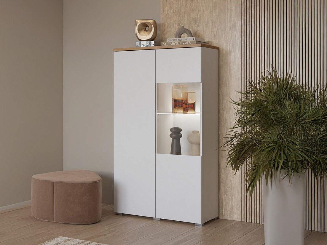 Regal Baletu 108 (Weiss + Eichenholzoptik)