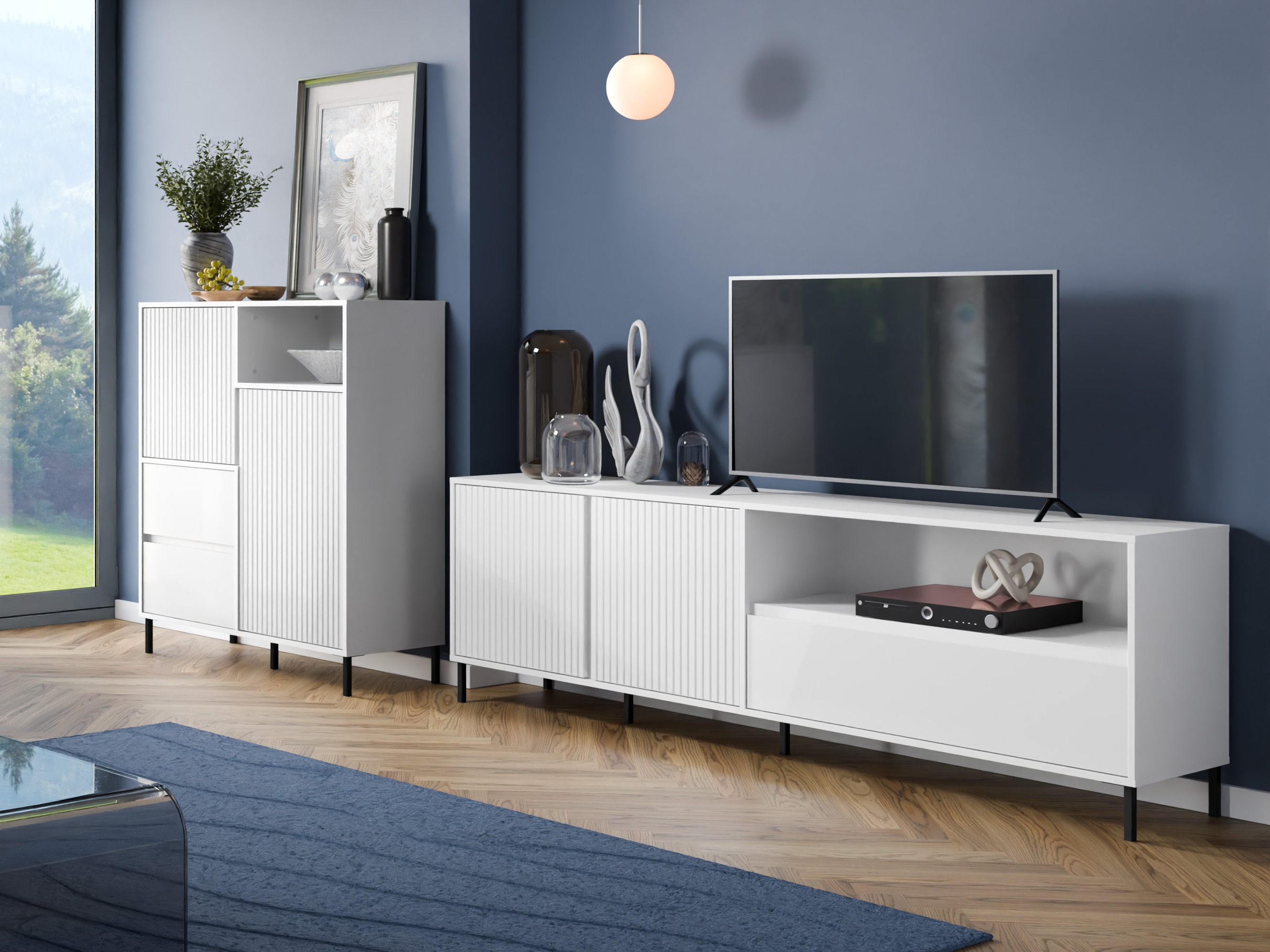 Wohnzimmer-Sets Ruvrevi 105 (Weiss)