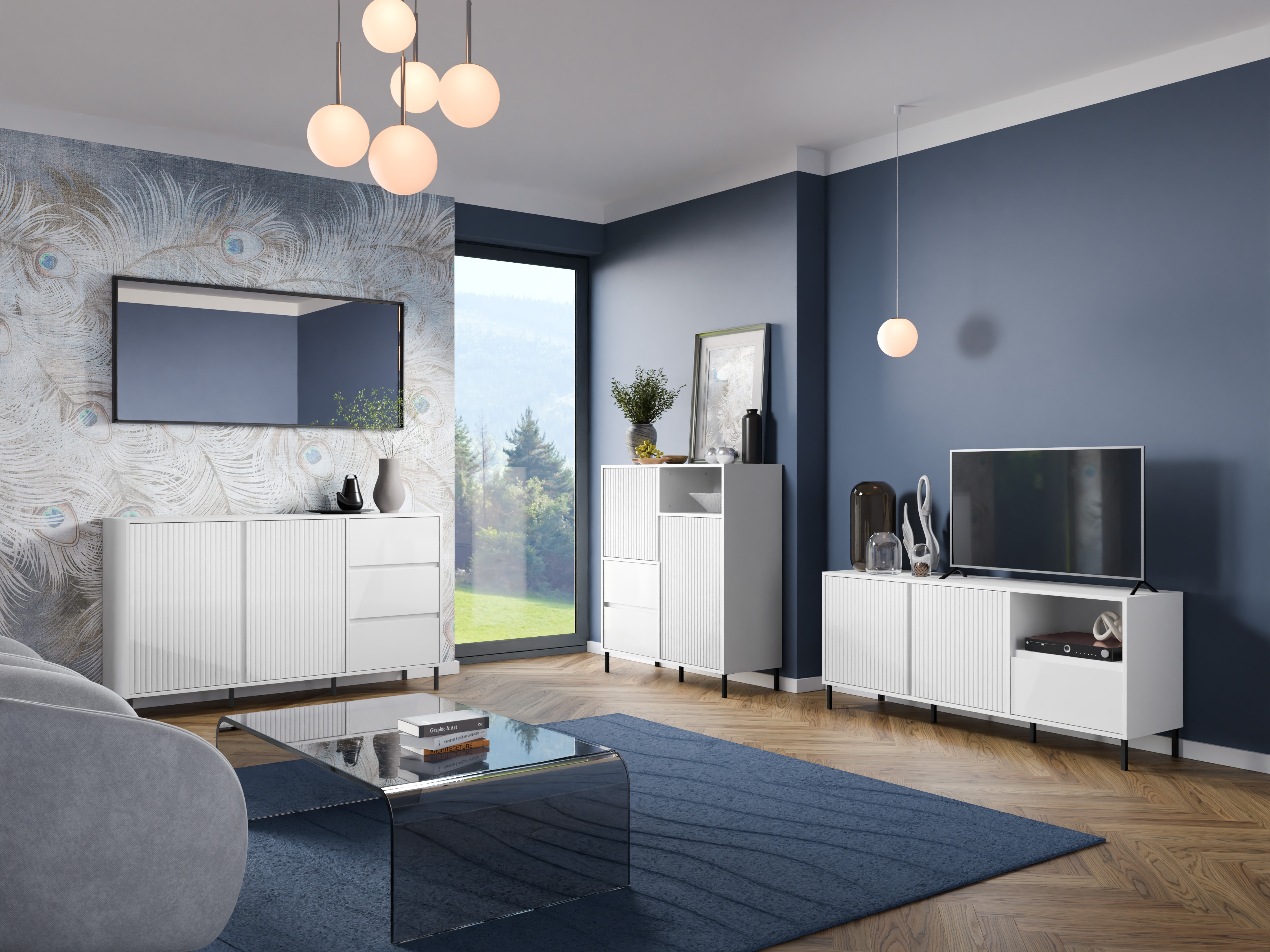 Wohnzimmer-Sets Ruvrevi 106 (Weiss)