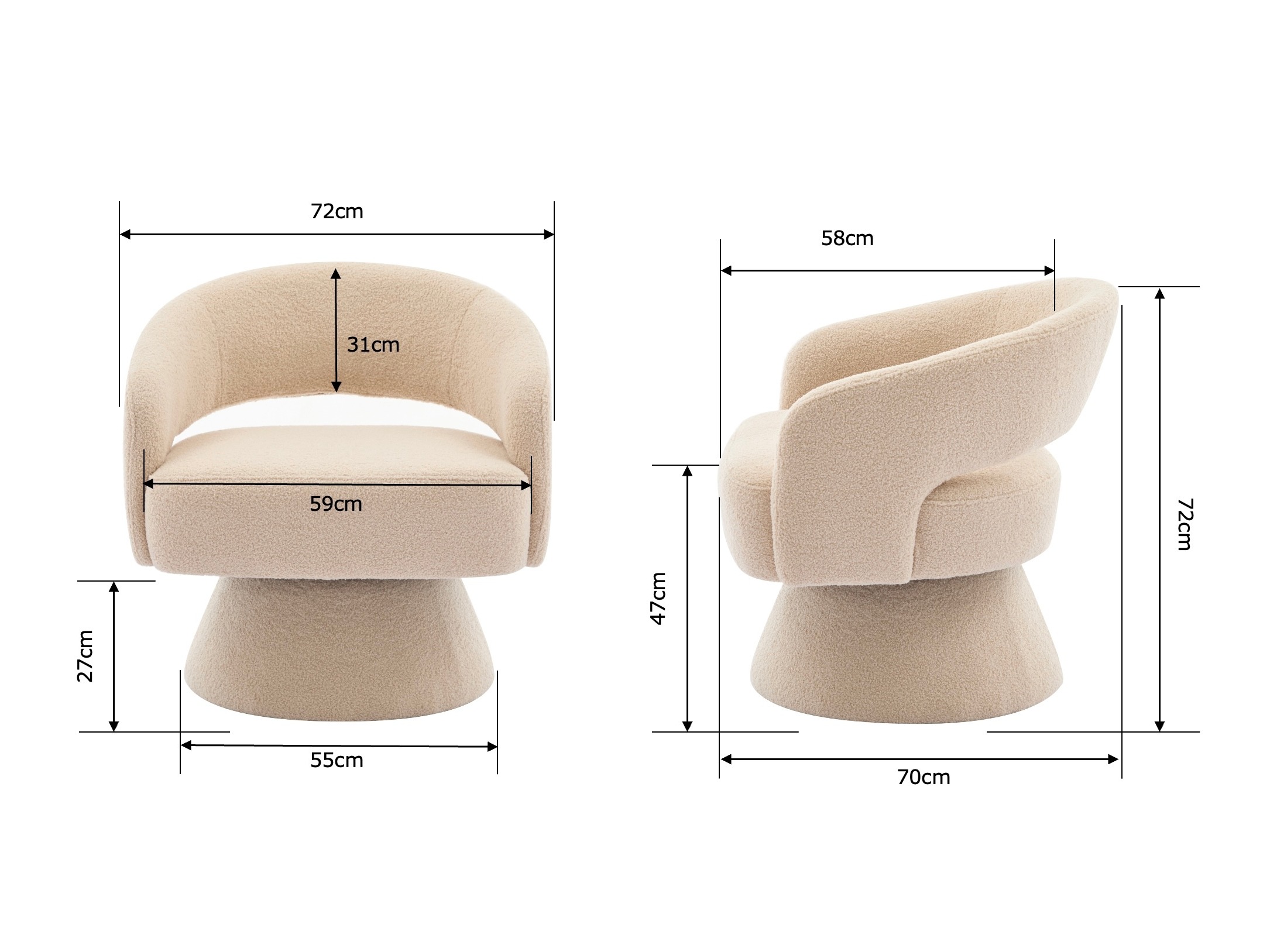 Sessel Comfivo 475 (Beige)