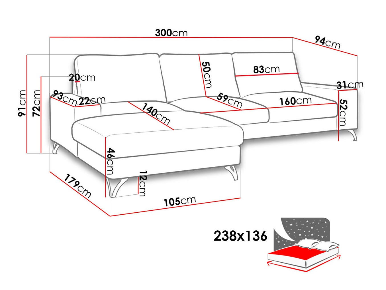 Ecksofa ComfiDream Lyrana I (Verita 53)