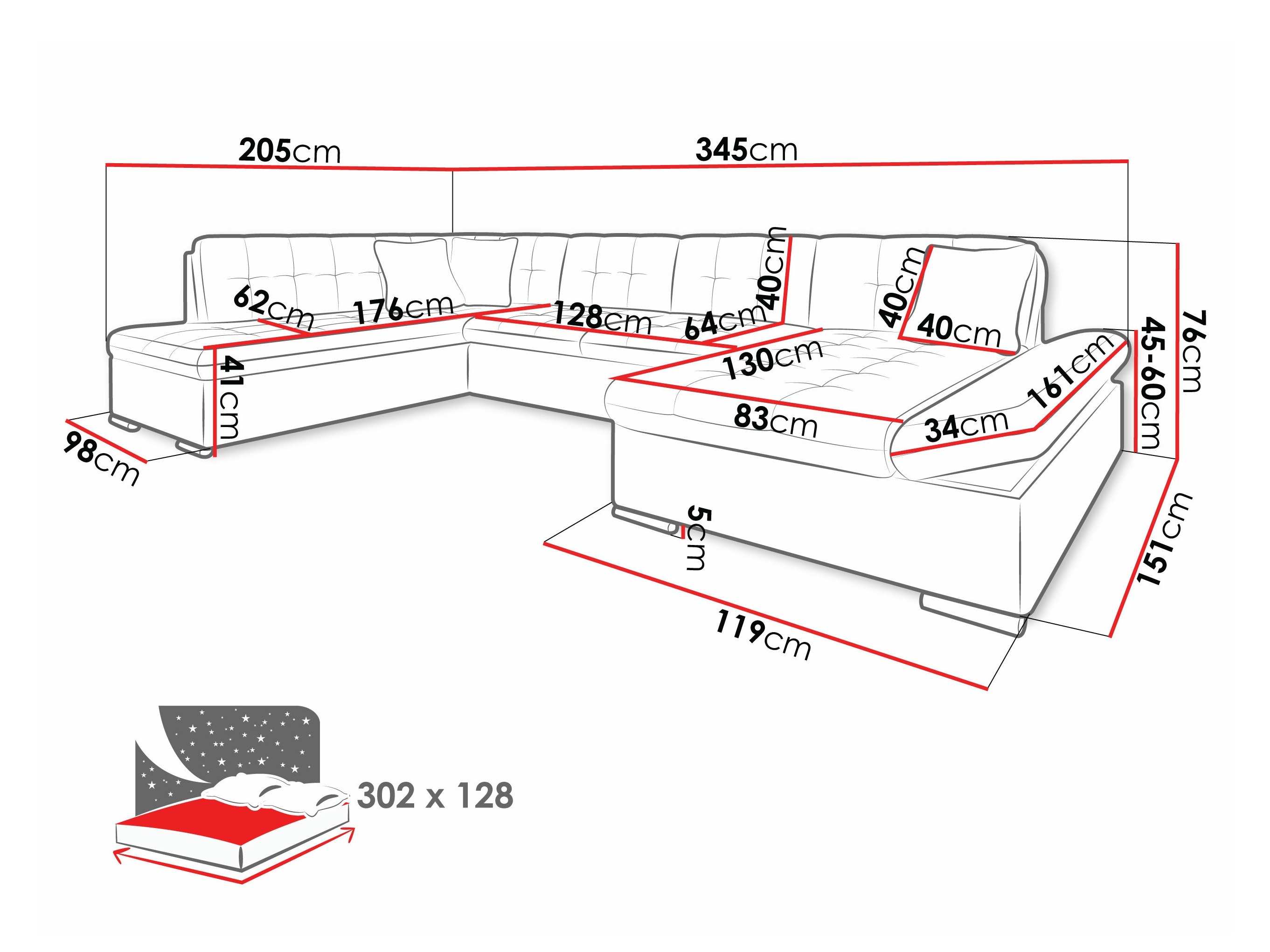 Ecksofa Comfivo 149 (Venus Velvet 2927 + Miu 2041)