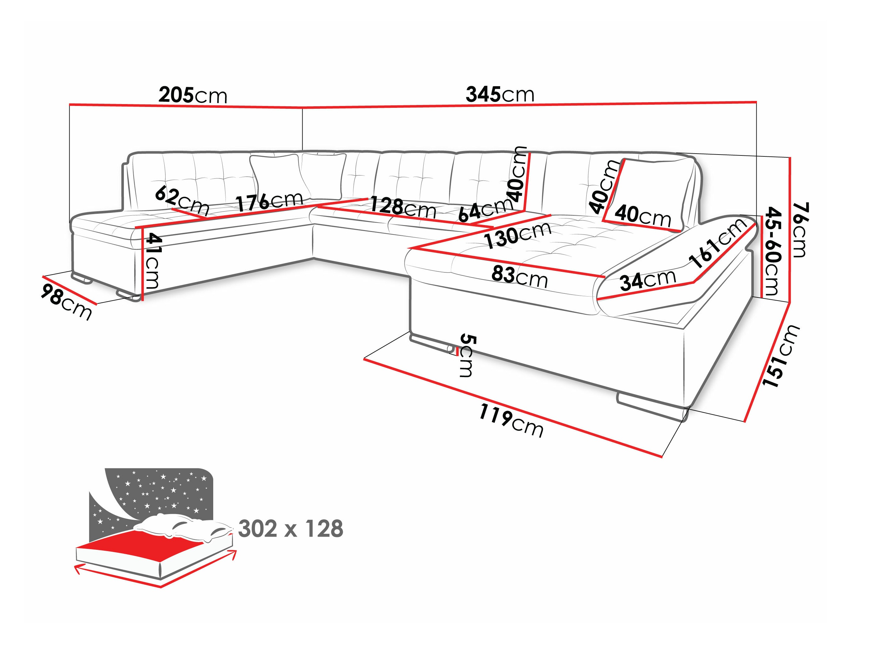 Ecksofa Comfivo Tilia (Polo 894 + Polo 897)