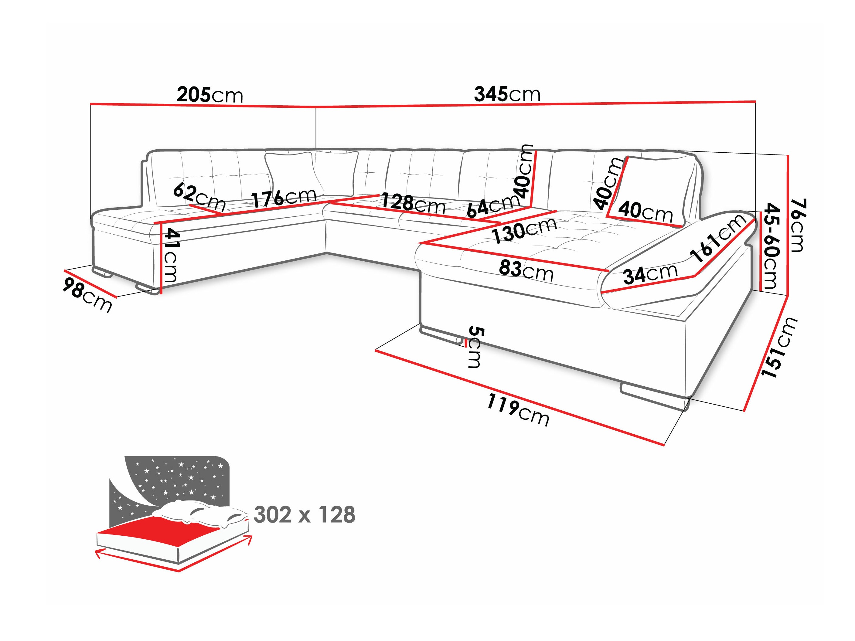 Ecksofa Comfivo Tilia (Soft 011 + Lux 06 + Lux 05)