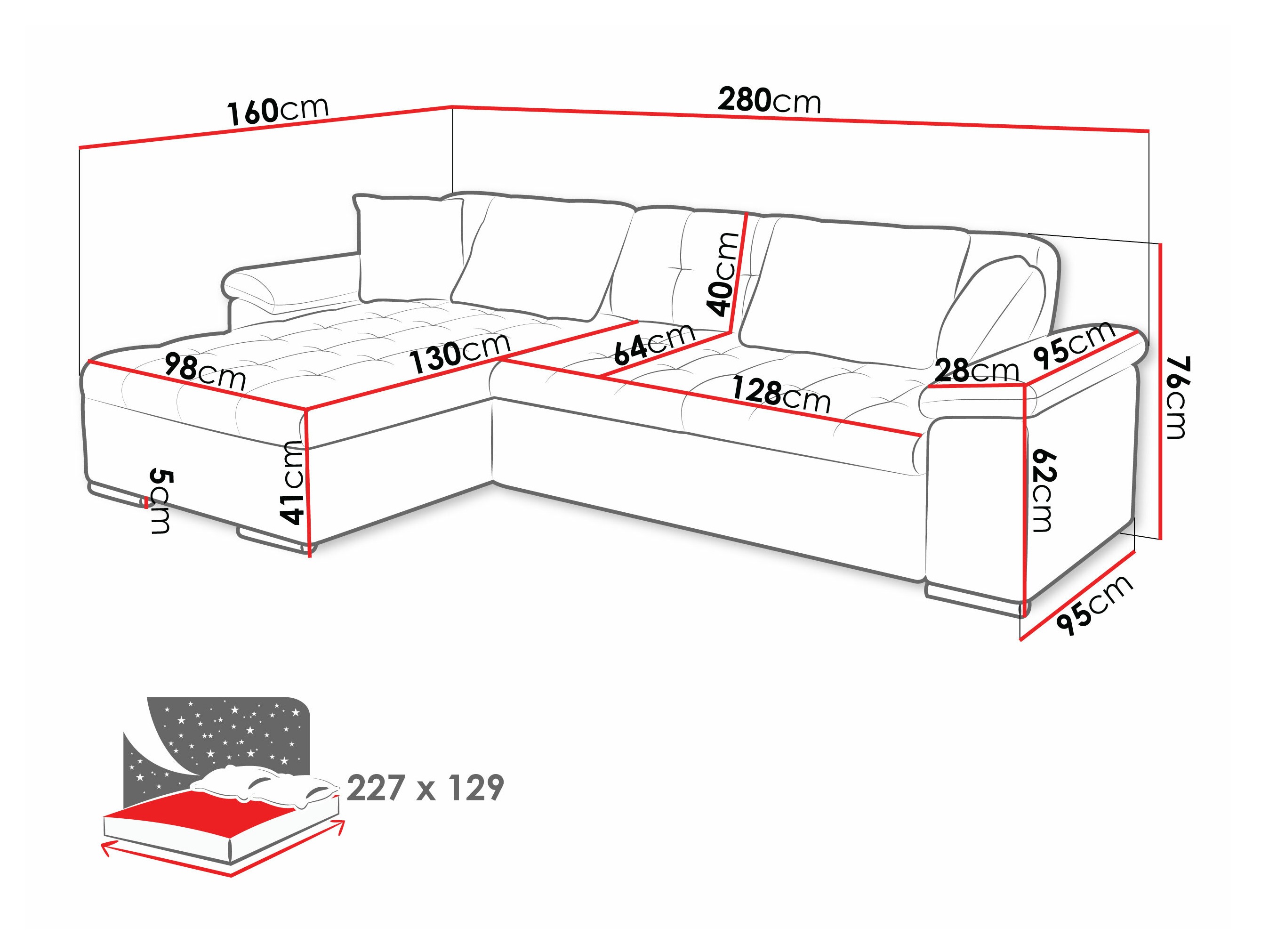 Ecksofa Comfivo Mica I (Lux 06 + Lux 05)