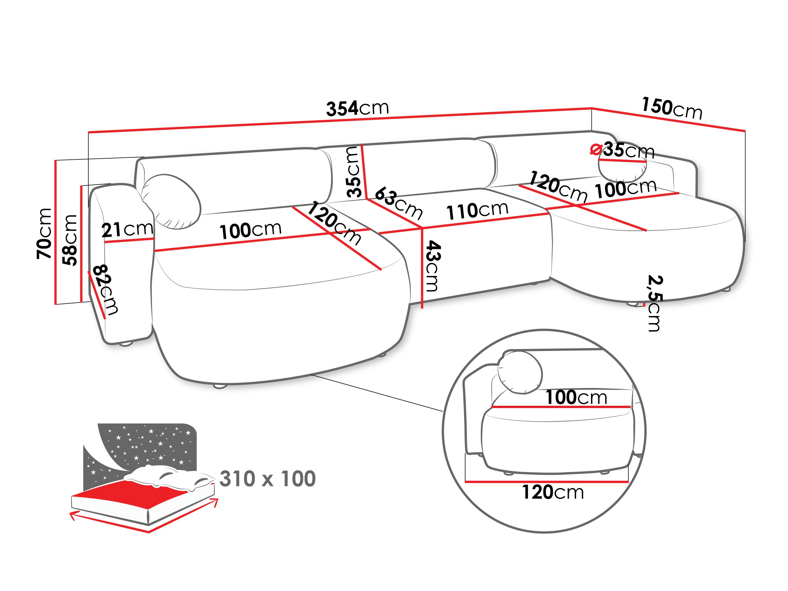 Ecksofa Comfivo Pullus I (Velo 623)