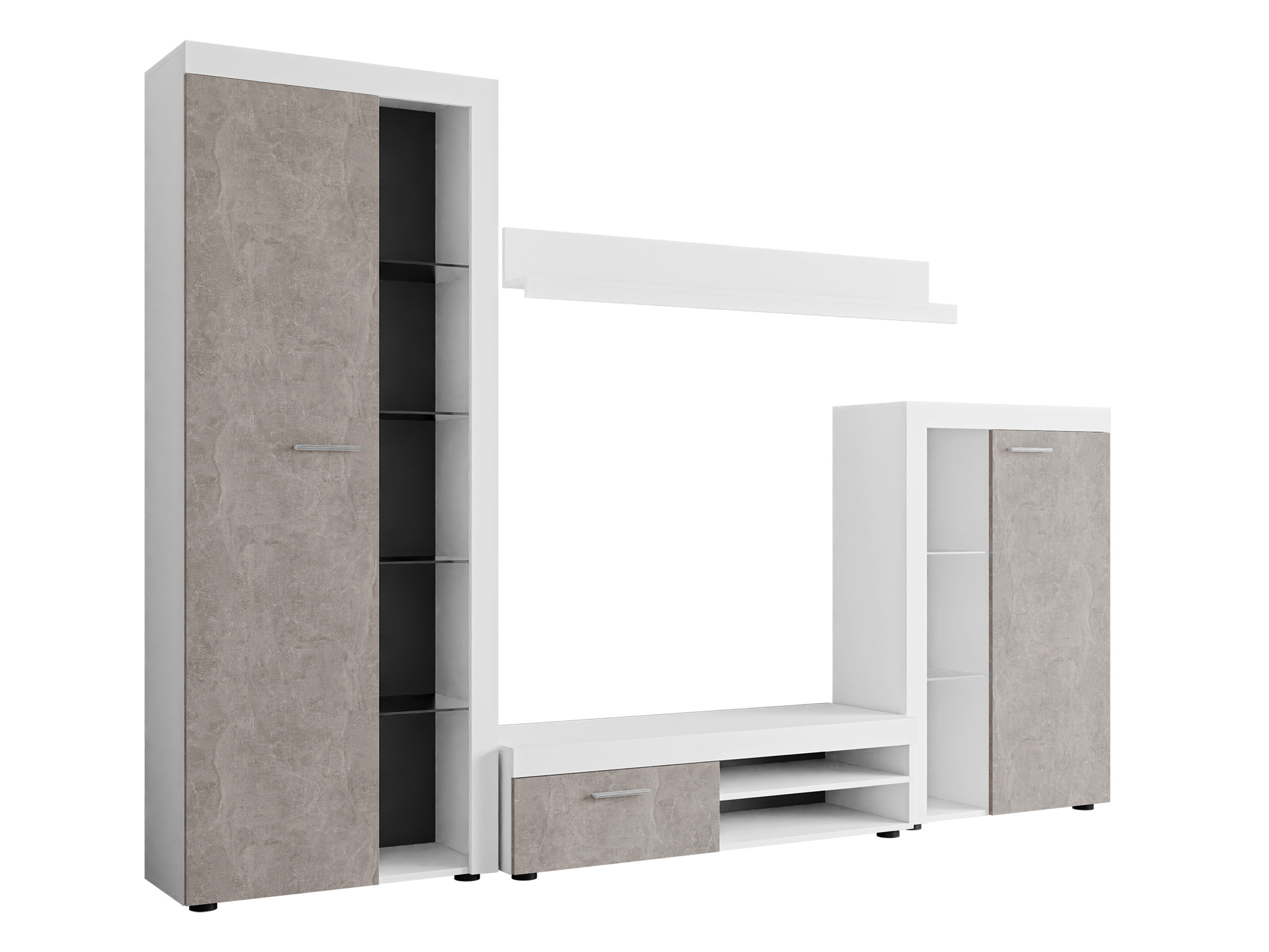 Wohnzimmer-Sets Tucson 103 (Weiss + Beton)
