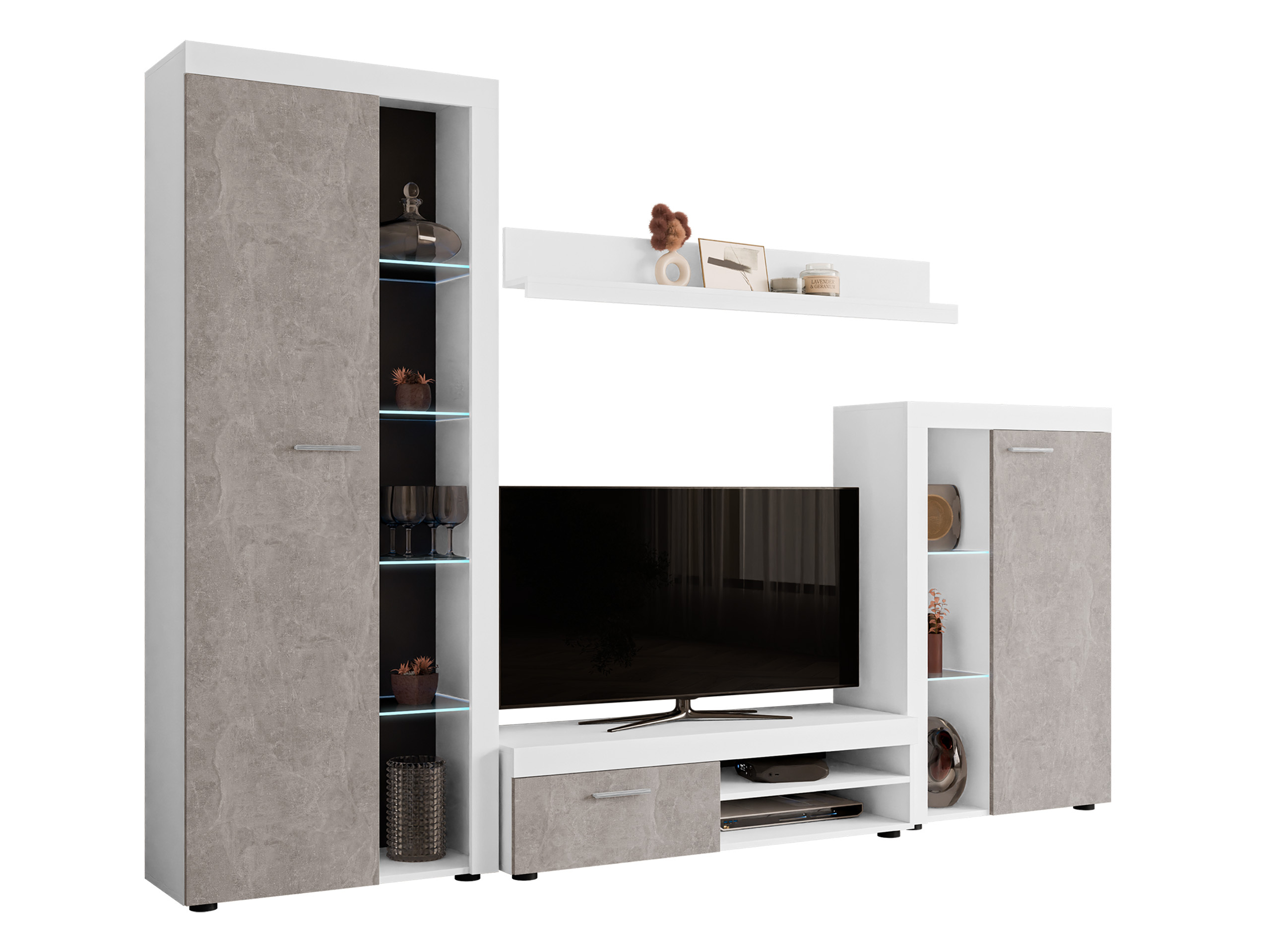 Wohnzimmer-Sets Tucson 103 (Weiss + Beton)