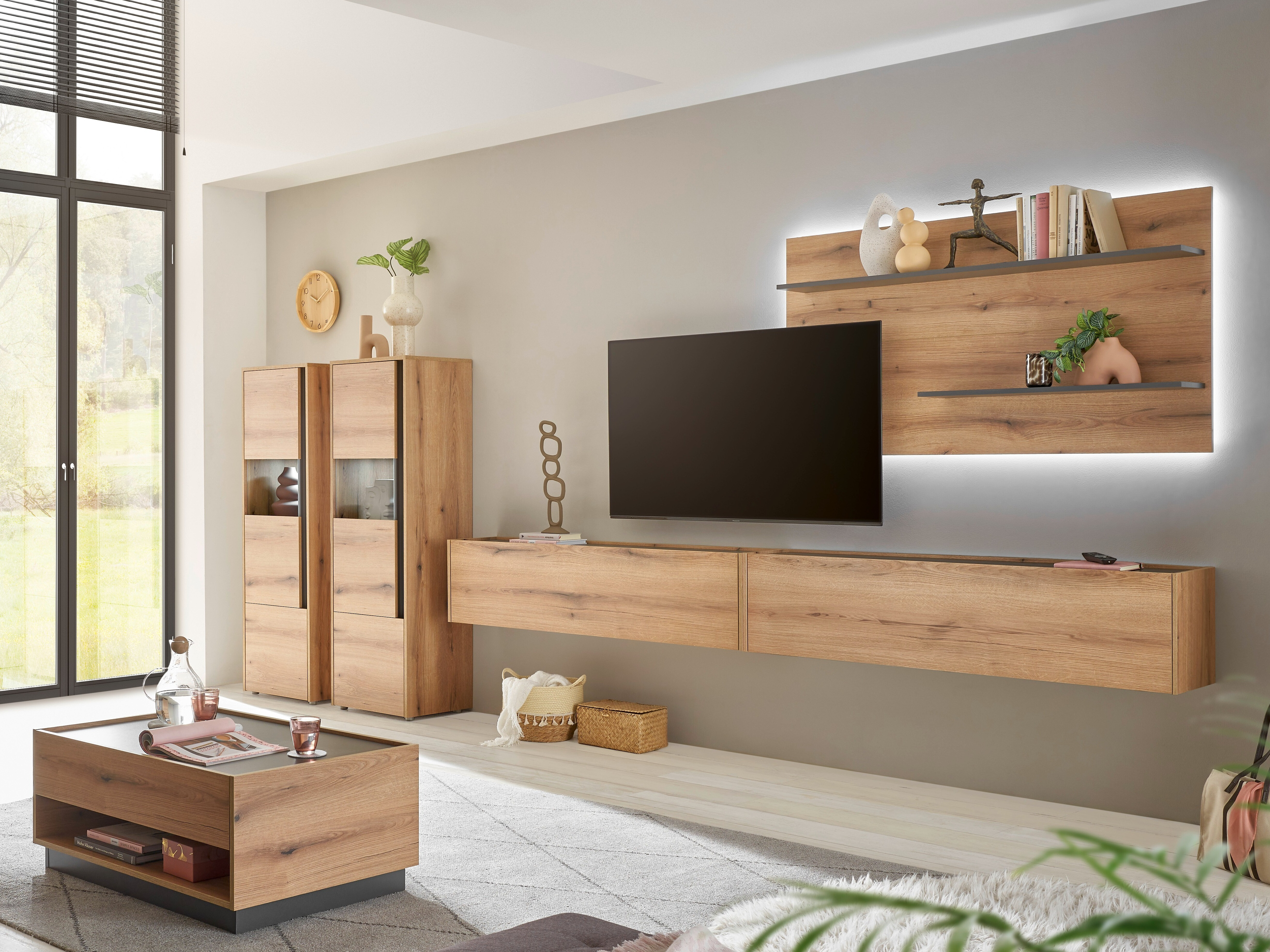 Couchtisch Elbsori 123 (Eiche + Anthrazit)