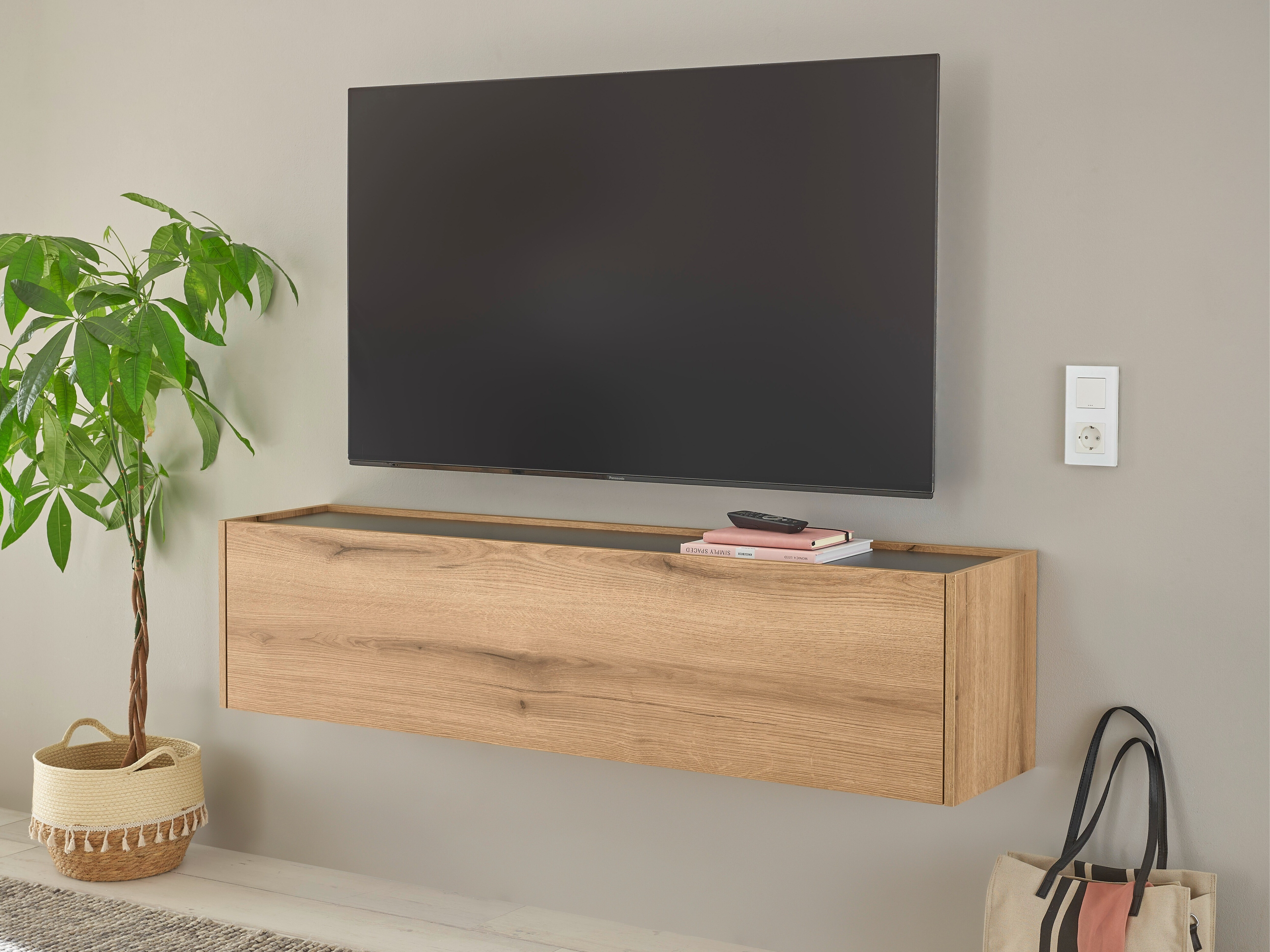 TV-Möbel Elbsori 108 (Eiche + Anthrazit)