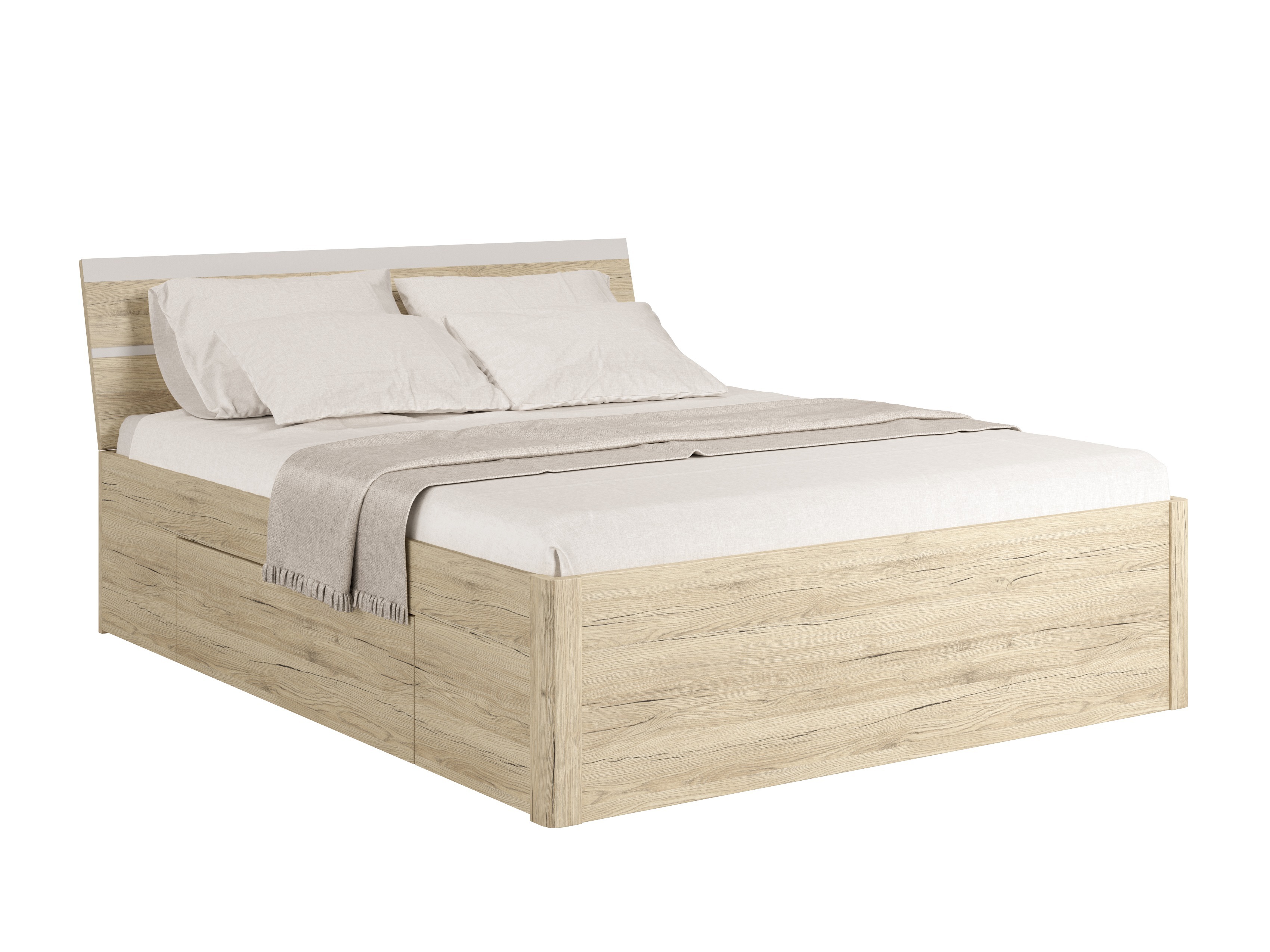 Bett Melvele 112 (San Remo Eichenholzoptik + Weiss)