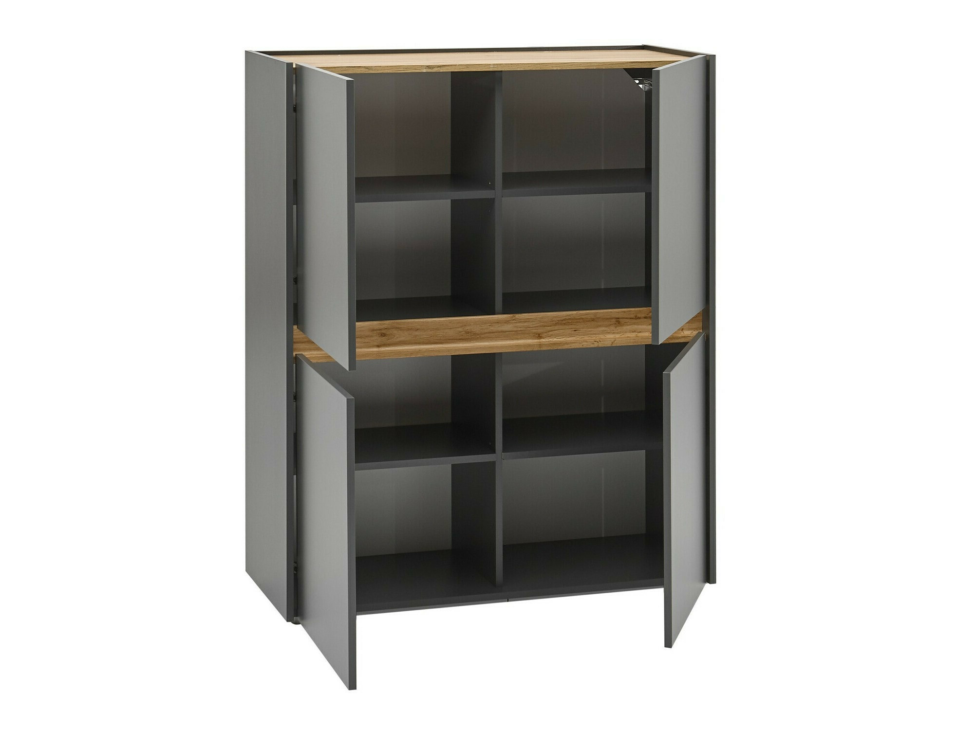 Wohnzimmer-Sets Elbsori 127 (Anthrazit + Wotan Eiche)