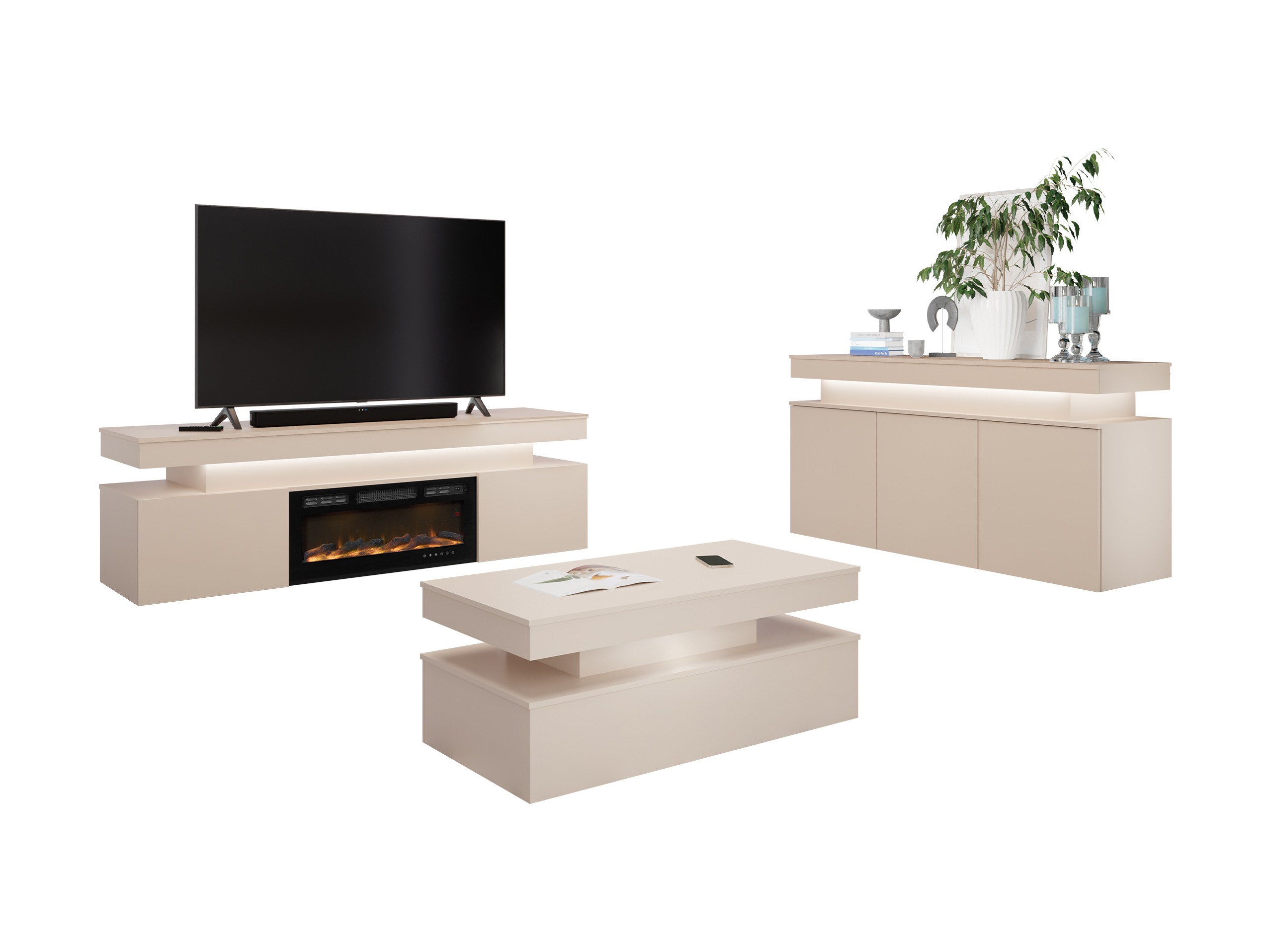 Wohnzimmer-Sets Monfero 106 (Hellbraun)