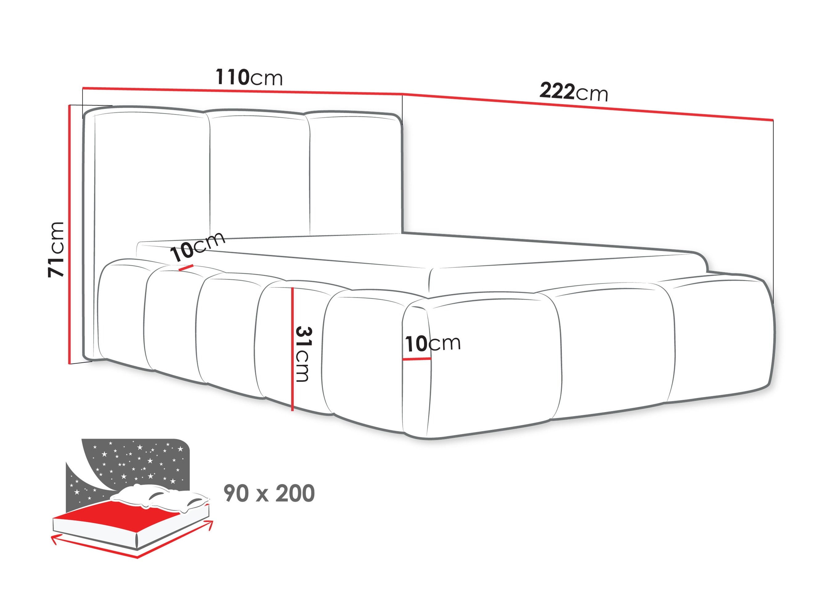 Bett TrendyNest 118 (Kronos 29)