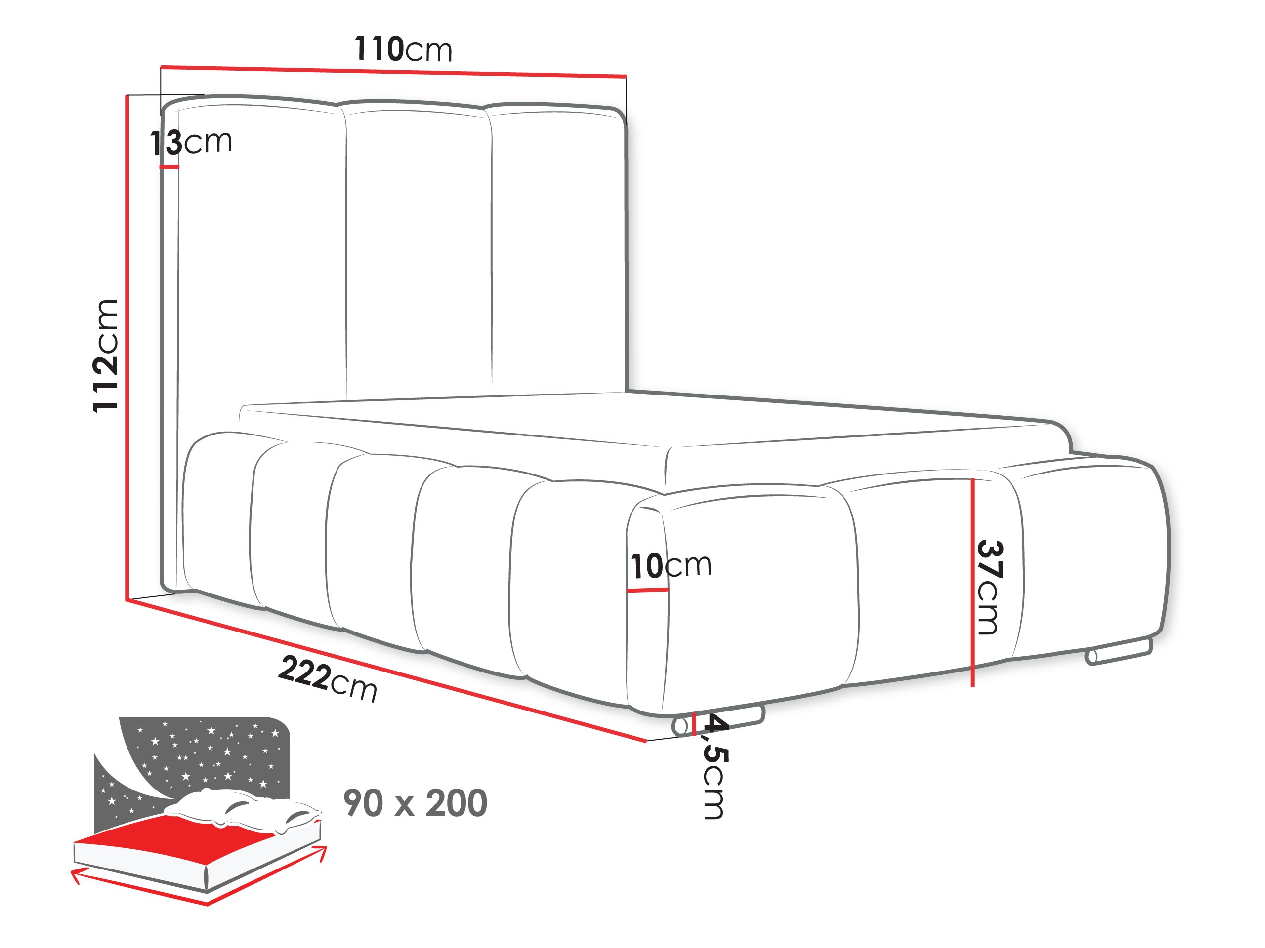 Bett TrendyNest 119 (Kronos 46)