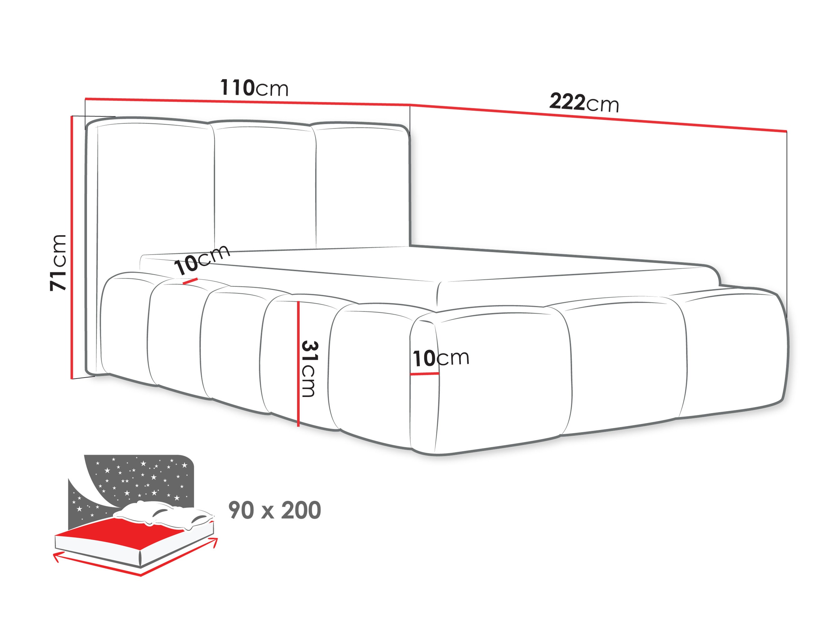 Bett TrendyNest Vulpora II (Kronos 22)
