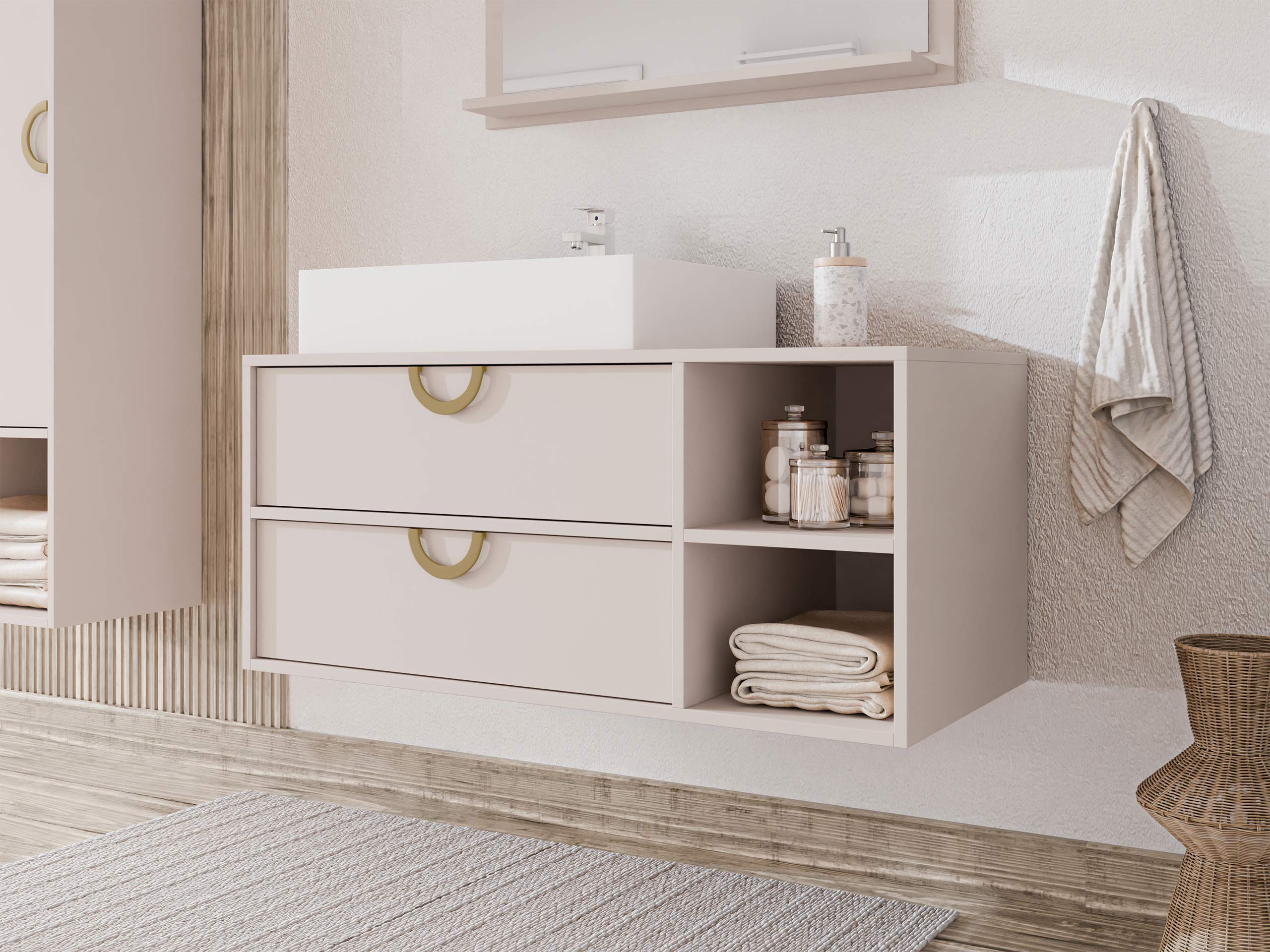 Hängeschrank für Waschbecken Sodalis (Kaschmir)