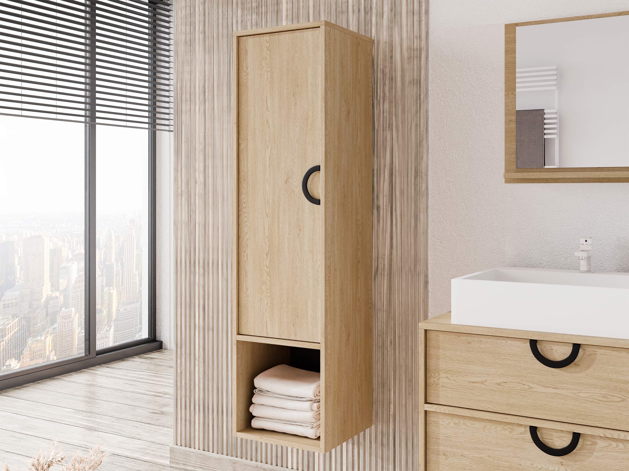 Wandhängeschrank für Badezimmer Providence 194 (Eichenholzoptik)