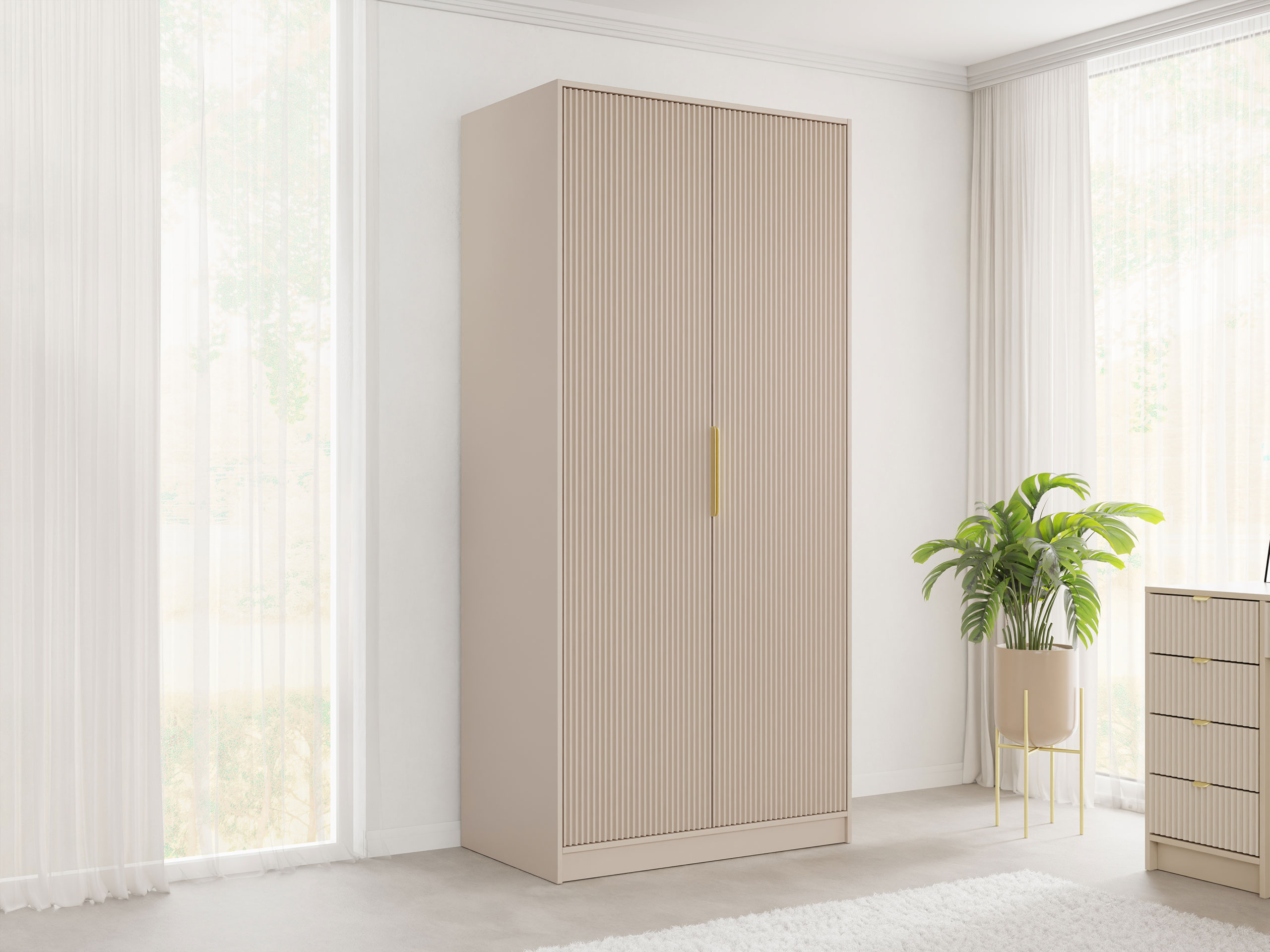 Kleiderschrank Comfivo Larmire 122 (Beige)