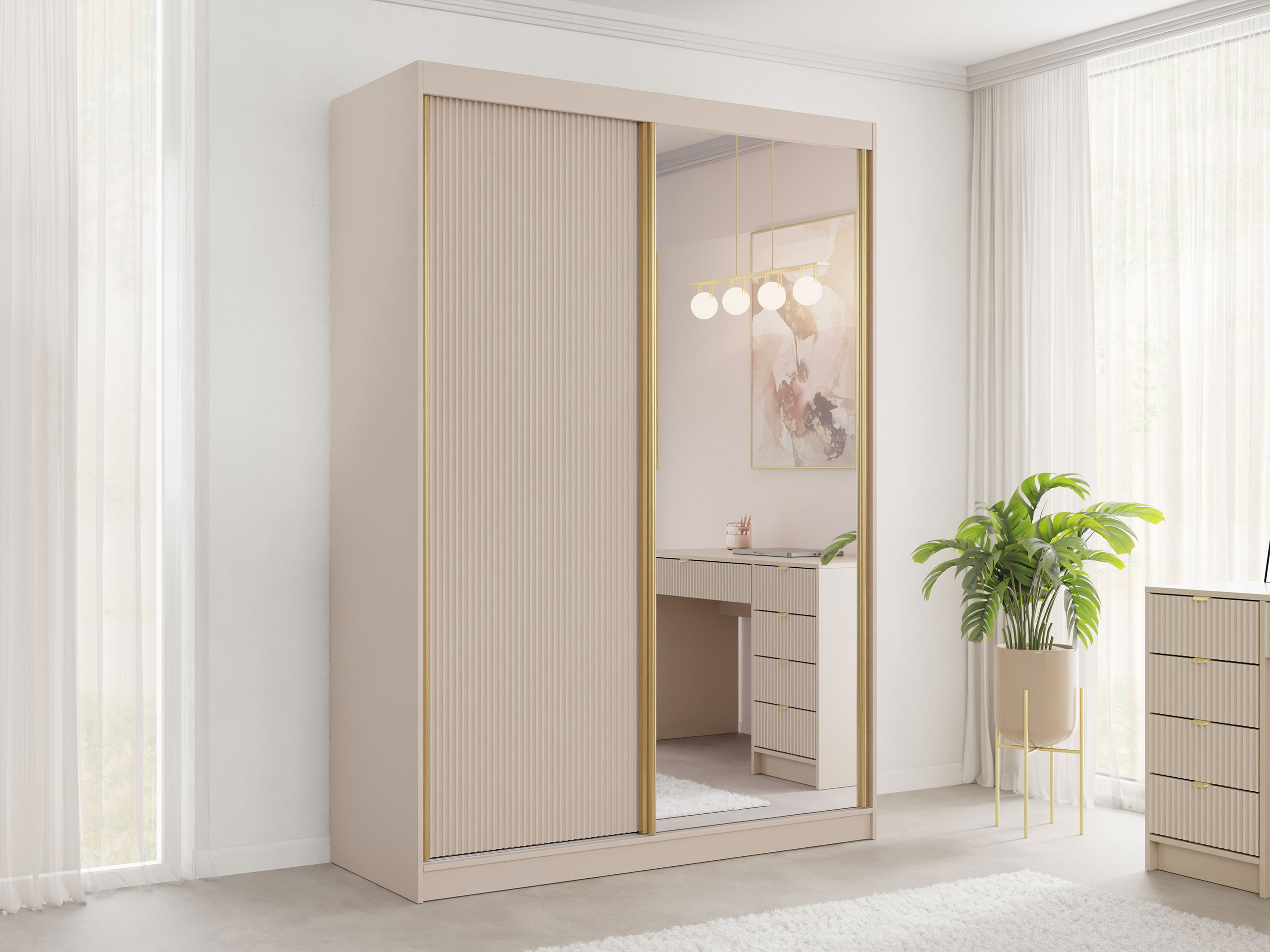 Kleiderschrank Larmire 100 (Kaschmir)