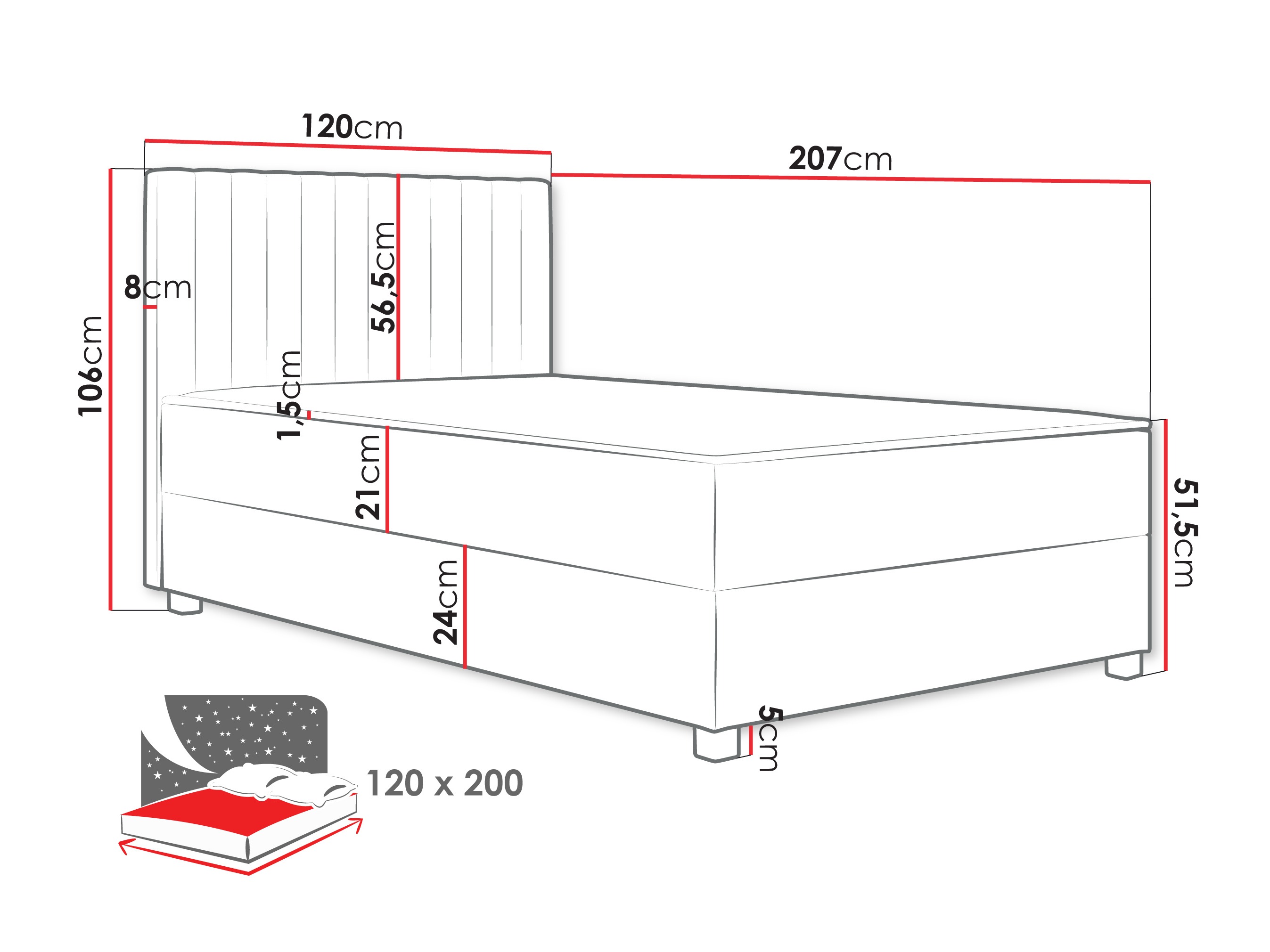 Boxspringbett Sanford 108 (Manila 14)
