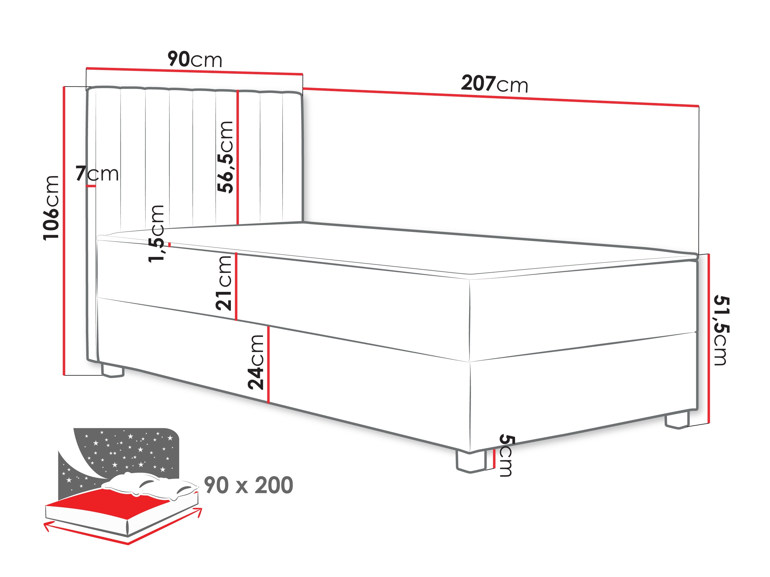 Boxspringbett Sanford 108 (Manila 16)
