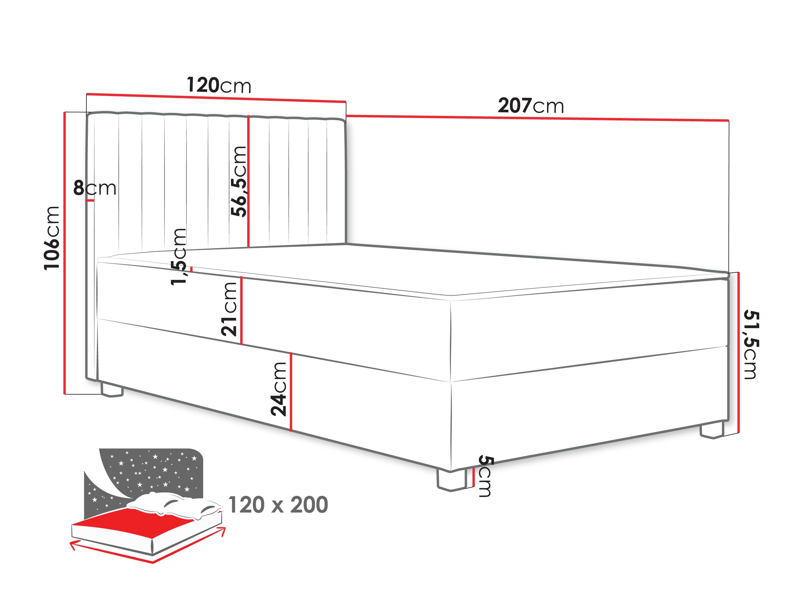 Boxspringbett Sanford 108 (Manila 16)