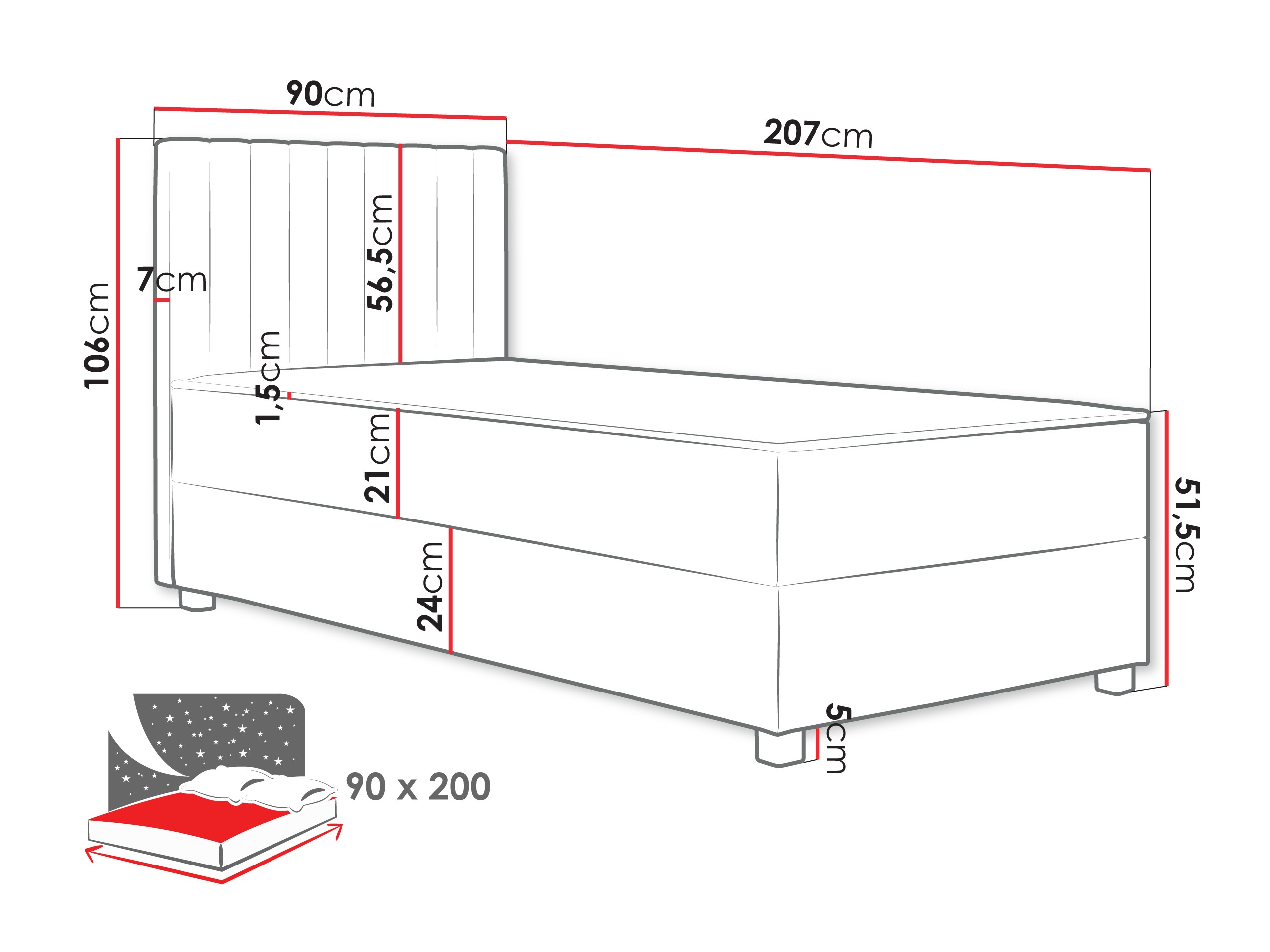 Boxspringbett Sanford 108 (Manila 26)